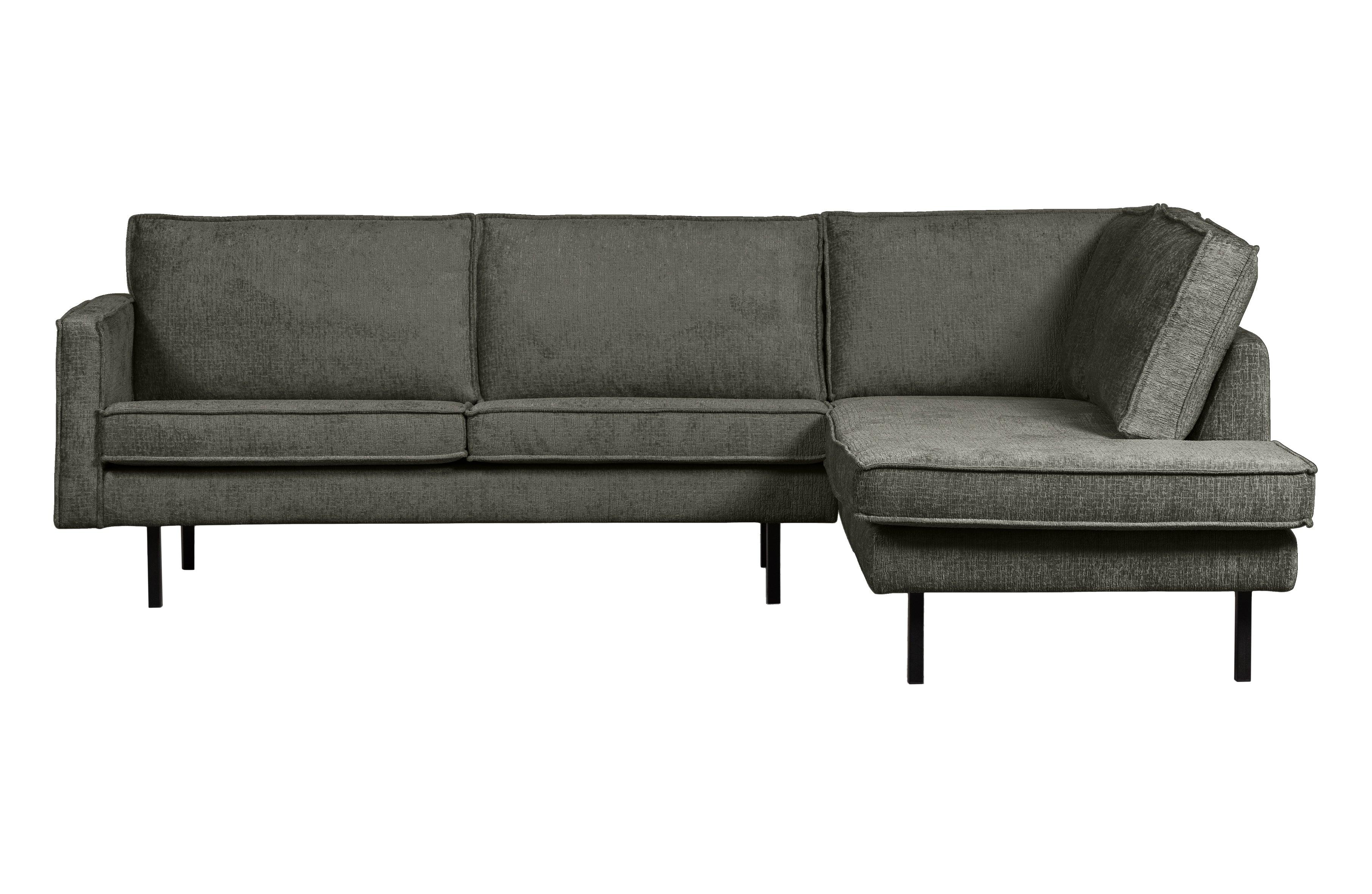 Sofa narożna welurowa prawostronna RODEO szarozielony Be Pure Eye on Design