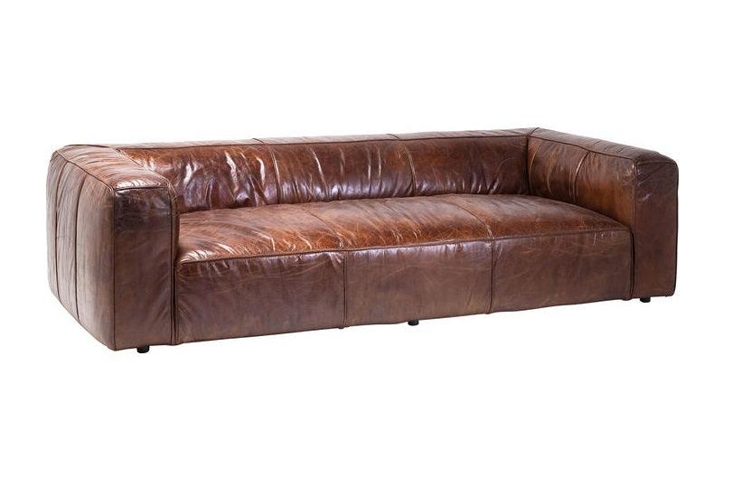 Cubetto brown leather sofa