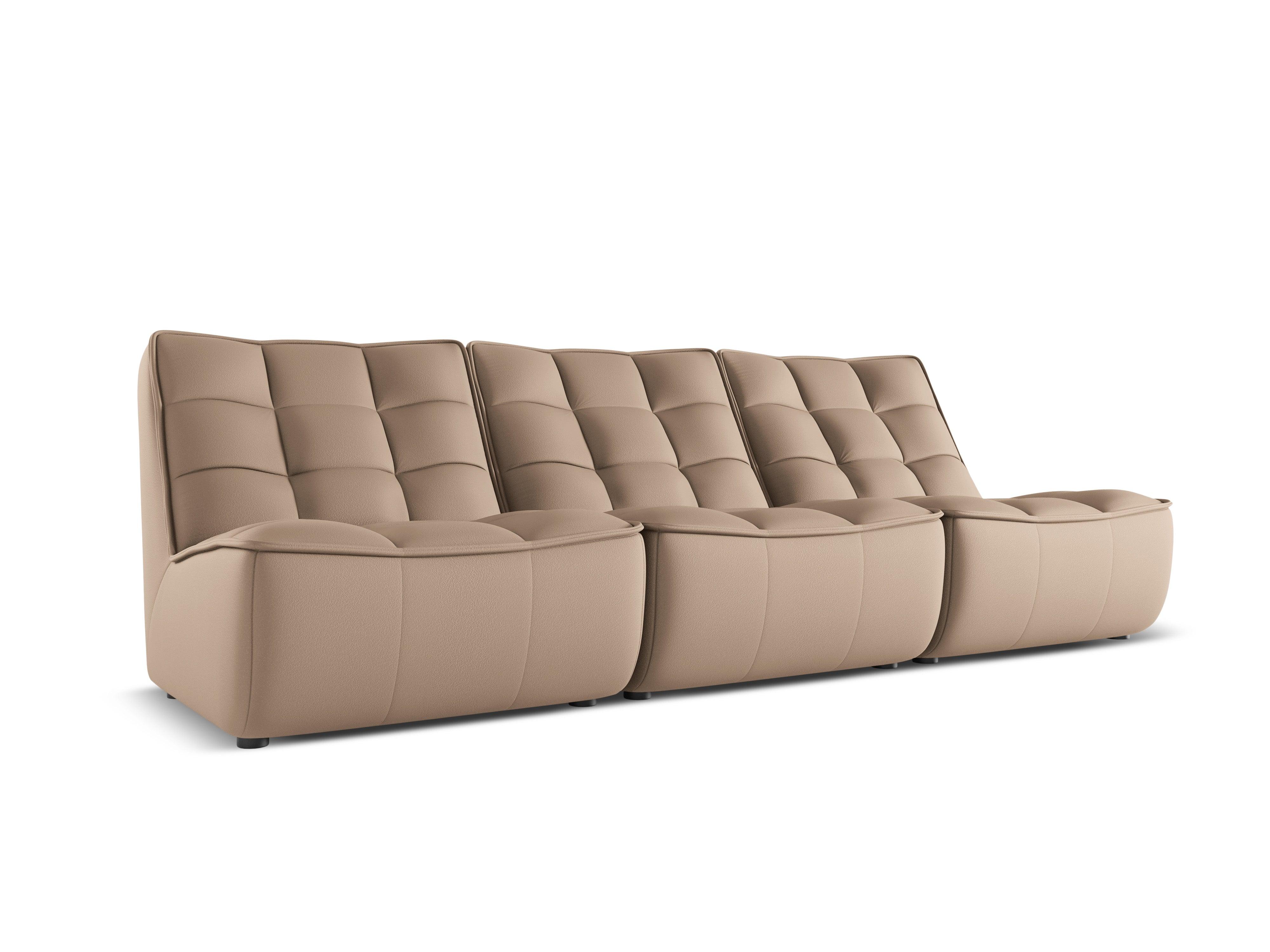 Sofa skórzana 3-osobowa MONI cappuccino – styl nowoczesny