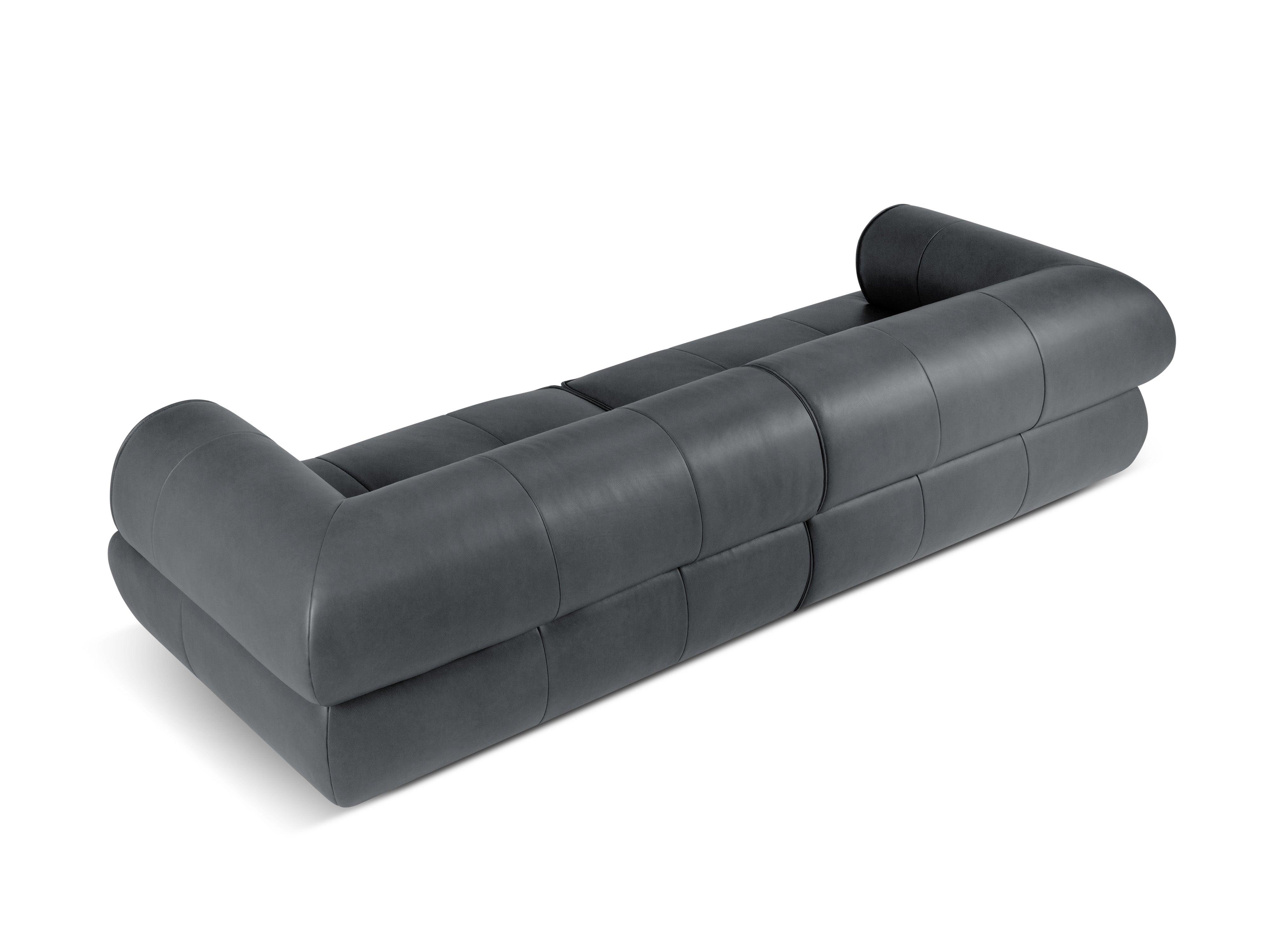 Sofa skórzana 4-osobowa LILY grafitowy Maison Heritage Eye on Design