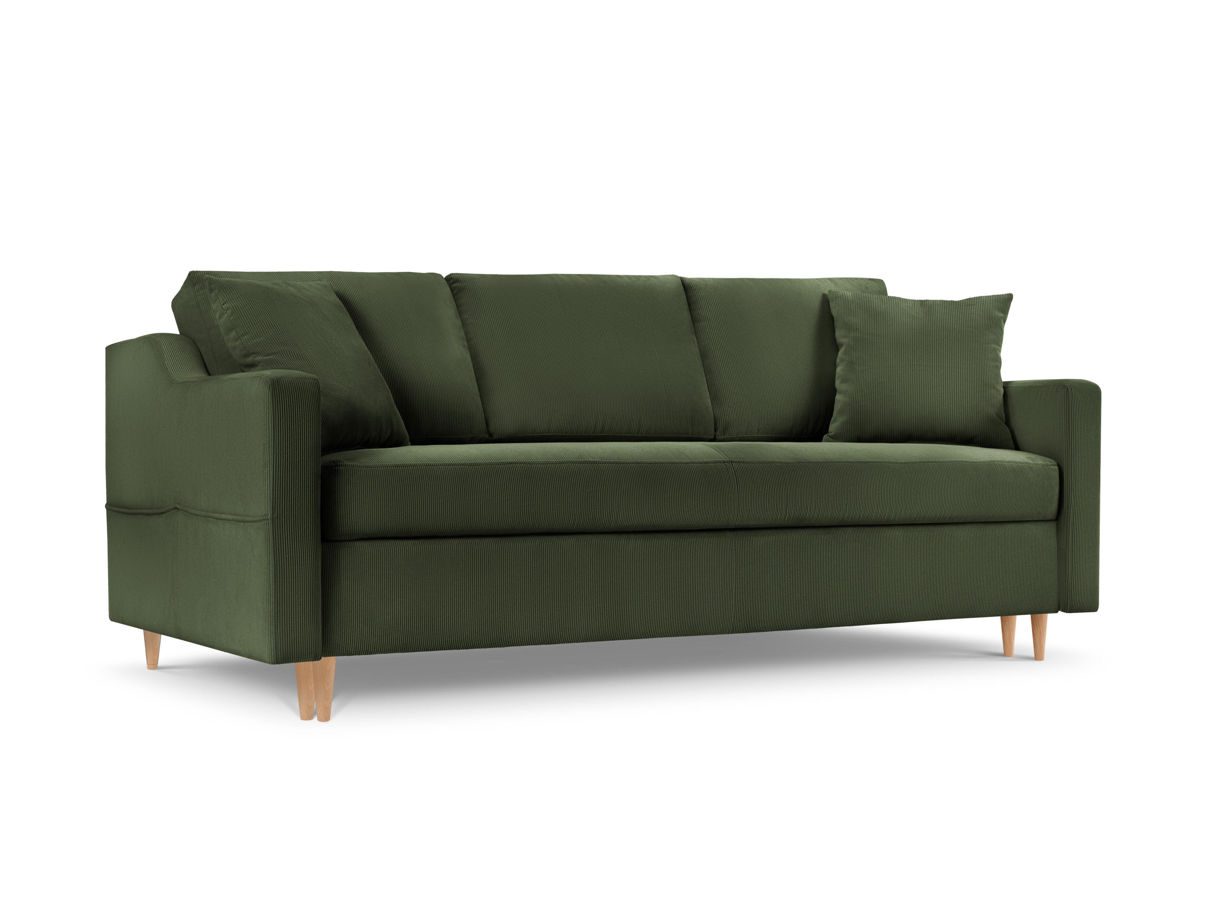 Sofa sztruksowa z funkcją spania ROSE butelkowa zieleń Mazzini Sofas Eye on Design