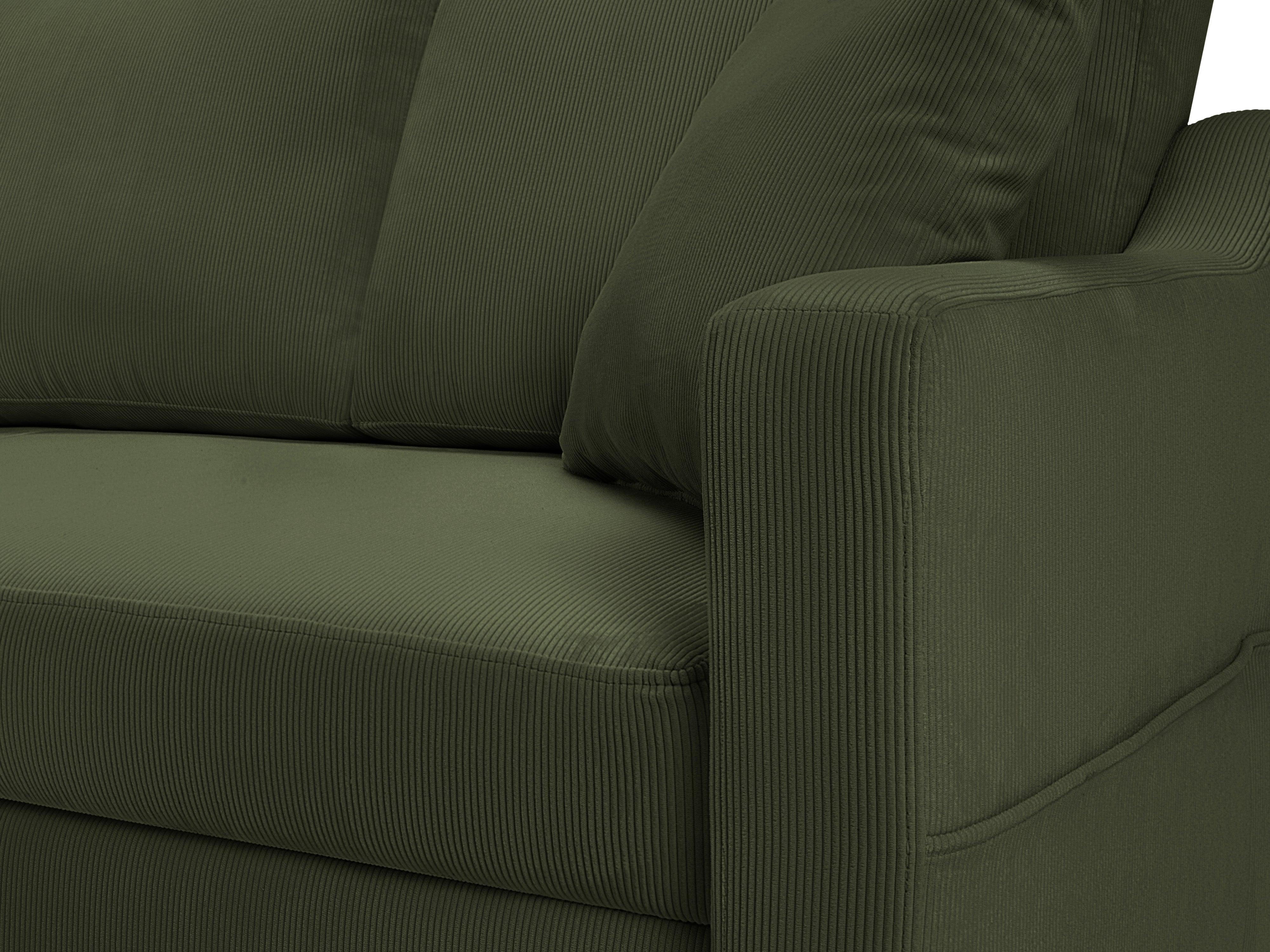 Sofa sztruksowa z funkcją spania ROSE butelkowa zieleń Mazzini Sofas Eye on Design