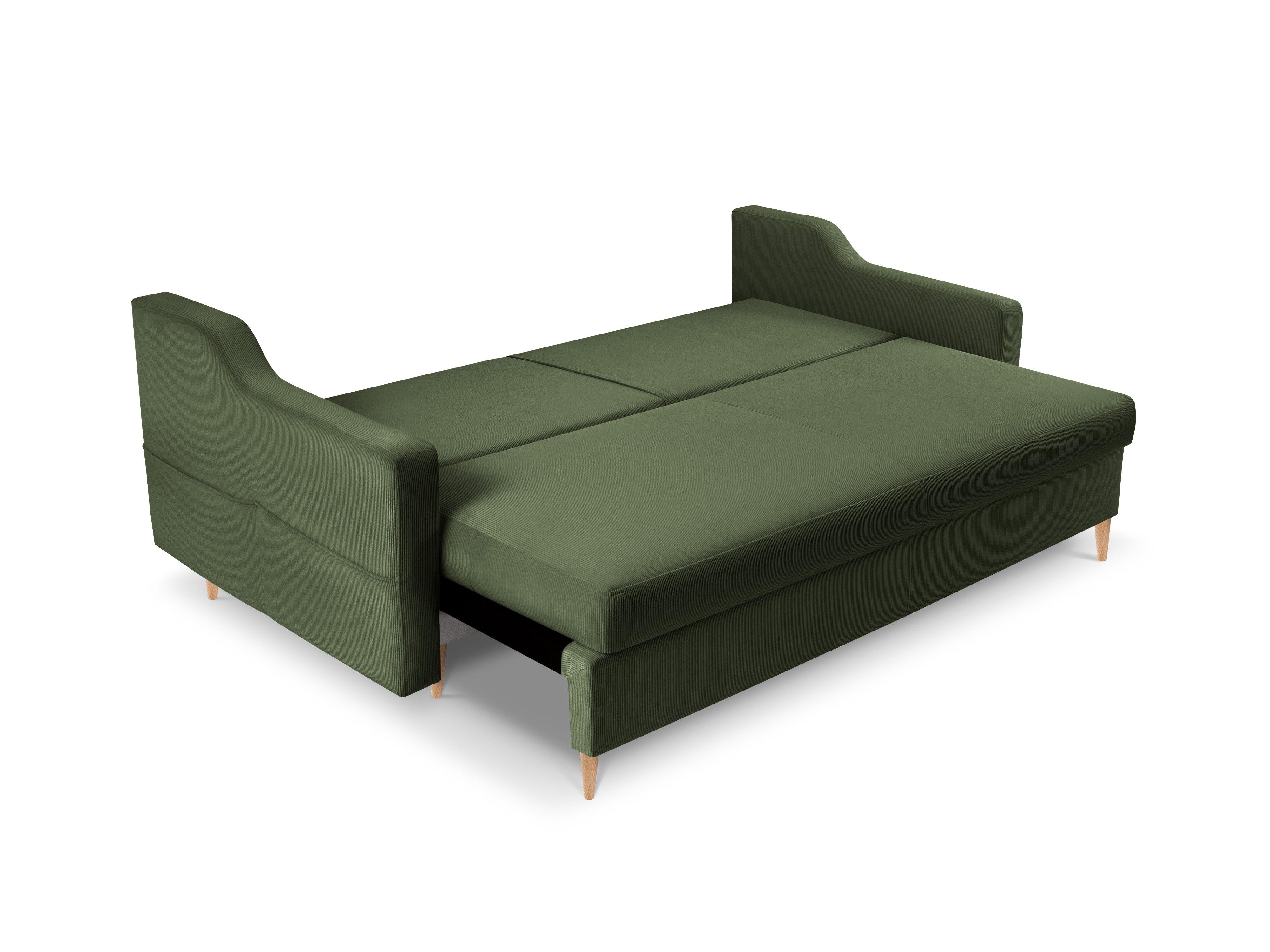 Sofa sztruksowa z funkcją spania ROSE butelkowa zieleń Mazzini Sofas Eye on Design