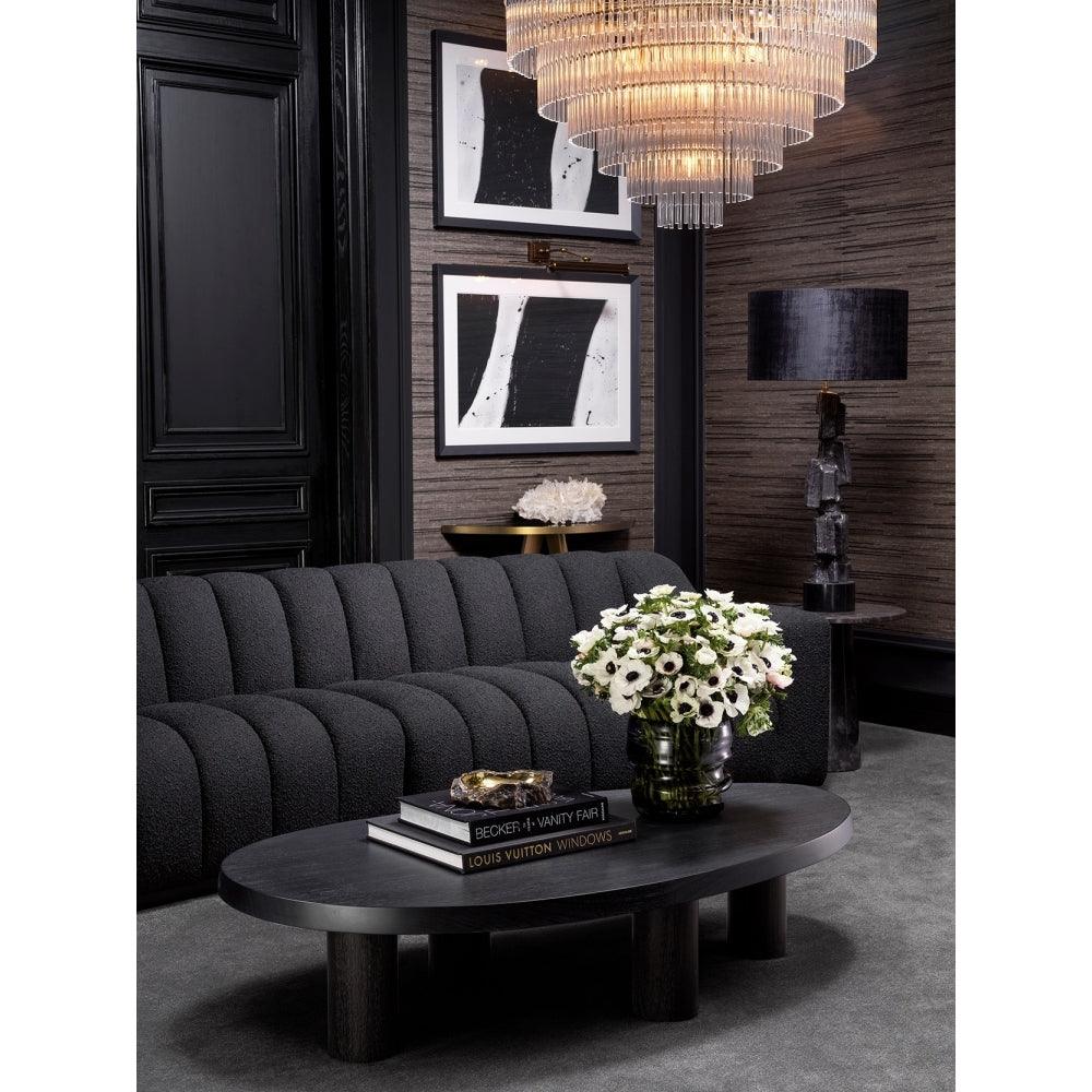 Sofa w tkaninie boucle KELLY czarny Eichholtz Eye on Design