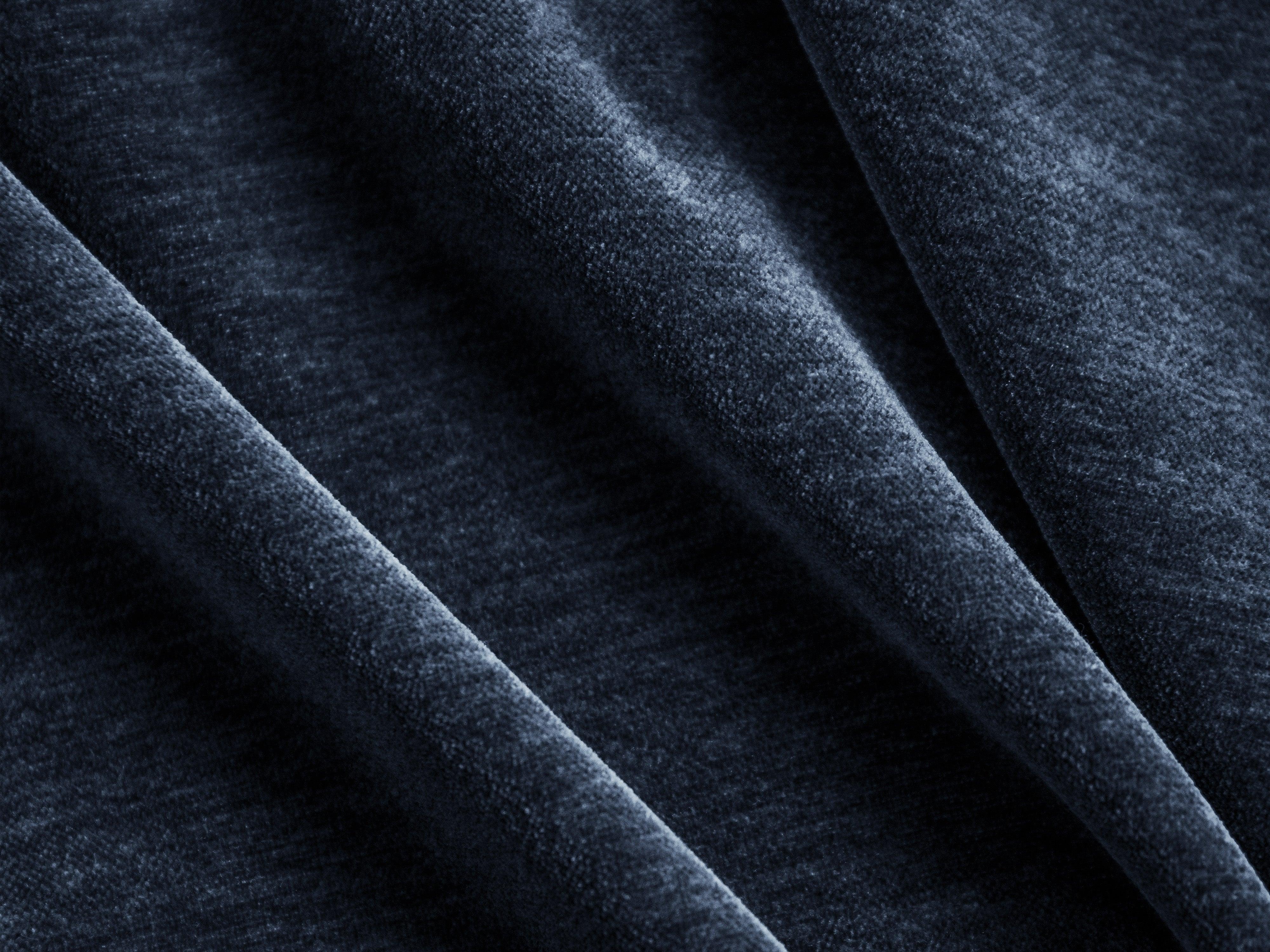 Sofa w tkaninie szenilowej 3-osobowa LILY ciemnoniebieski Maison Heritage Eye on Design