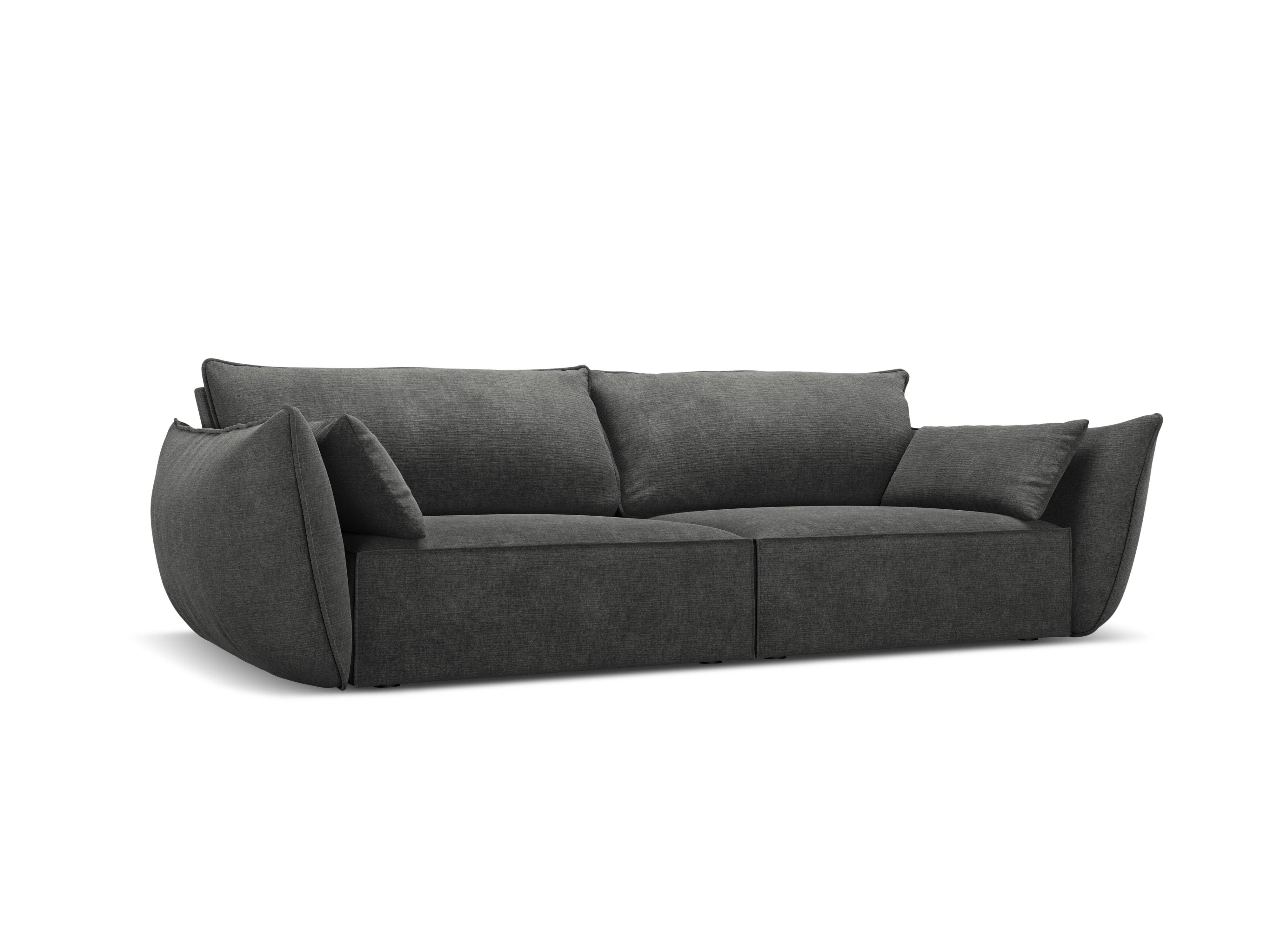Sofa w tkaninie szenilowej 3-osobowa VANDA ciemnoszary Mazzini Sofas Eye on Design