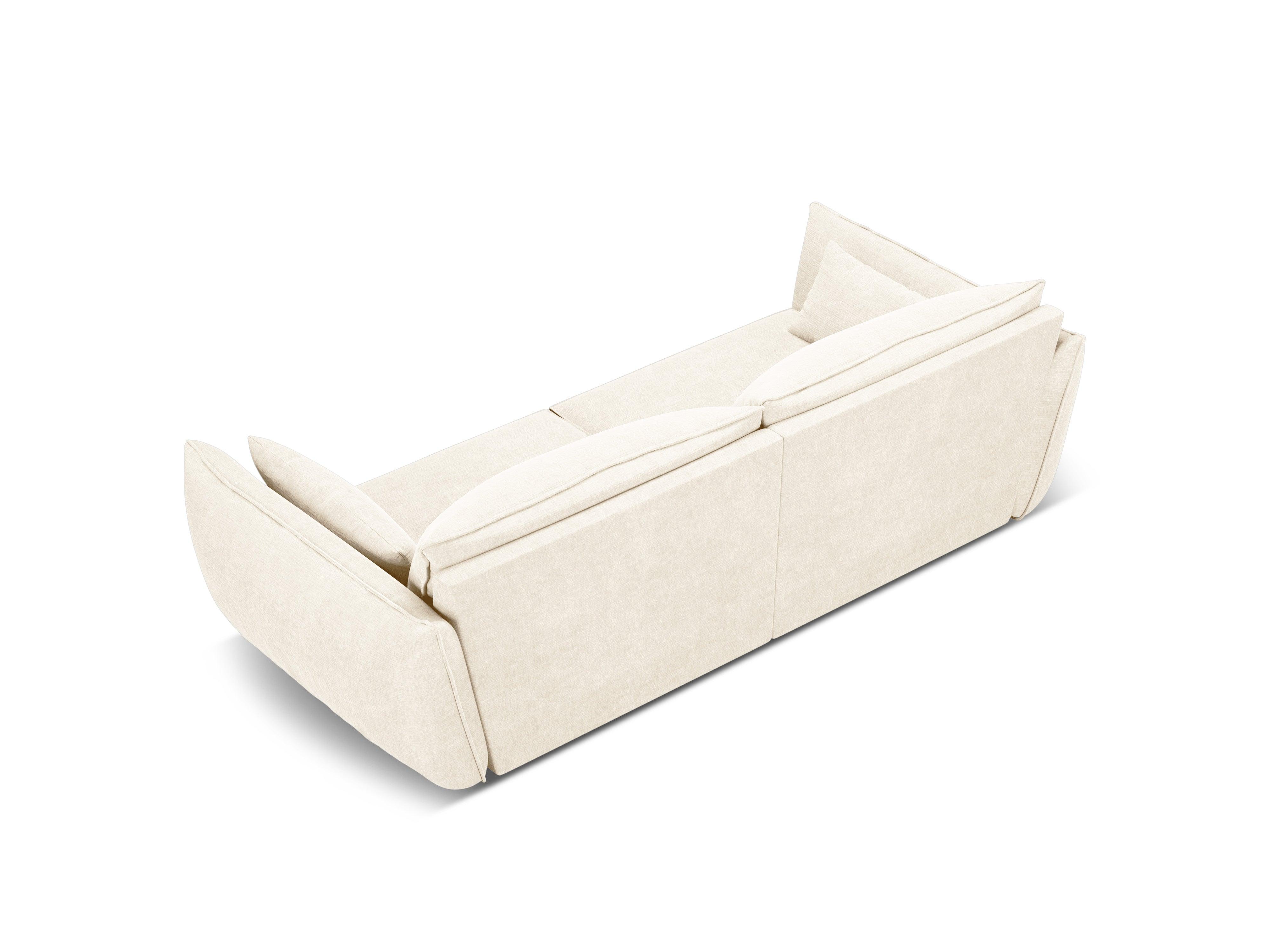 Sofa w tkaninie szenilowej 3-osobowa VANDA jasnobeżowy Mazzini Sofas Eye on Design