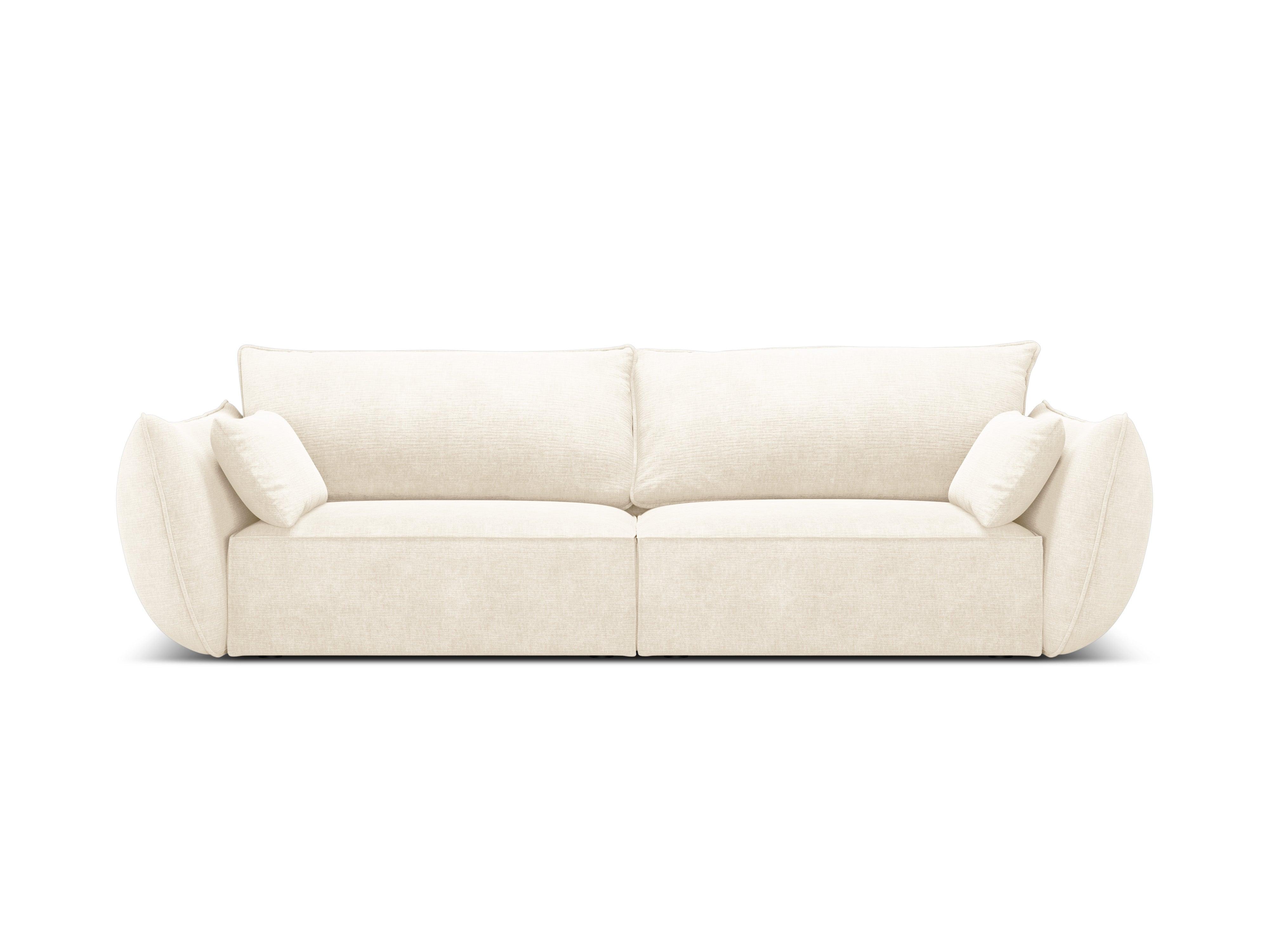 Sofa w tkaninie szenilowej 3-osobowa VANDA jasnobeżowy Mazzini Sofas Eye on Design