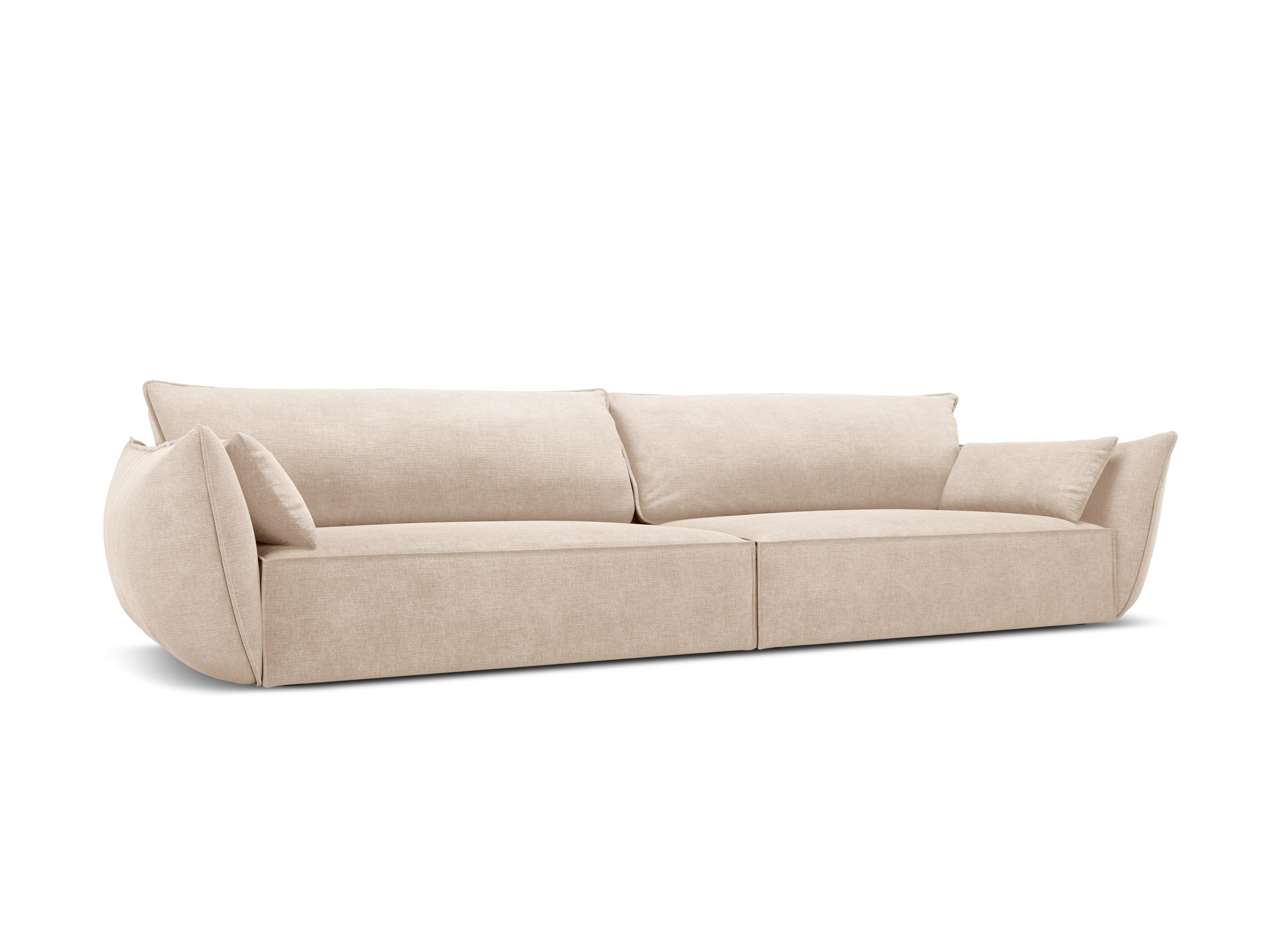 Sofa w tkaninie szenilowej 4-osobowa VANDA beżowy Mazzini Sofas Eye on Design