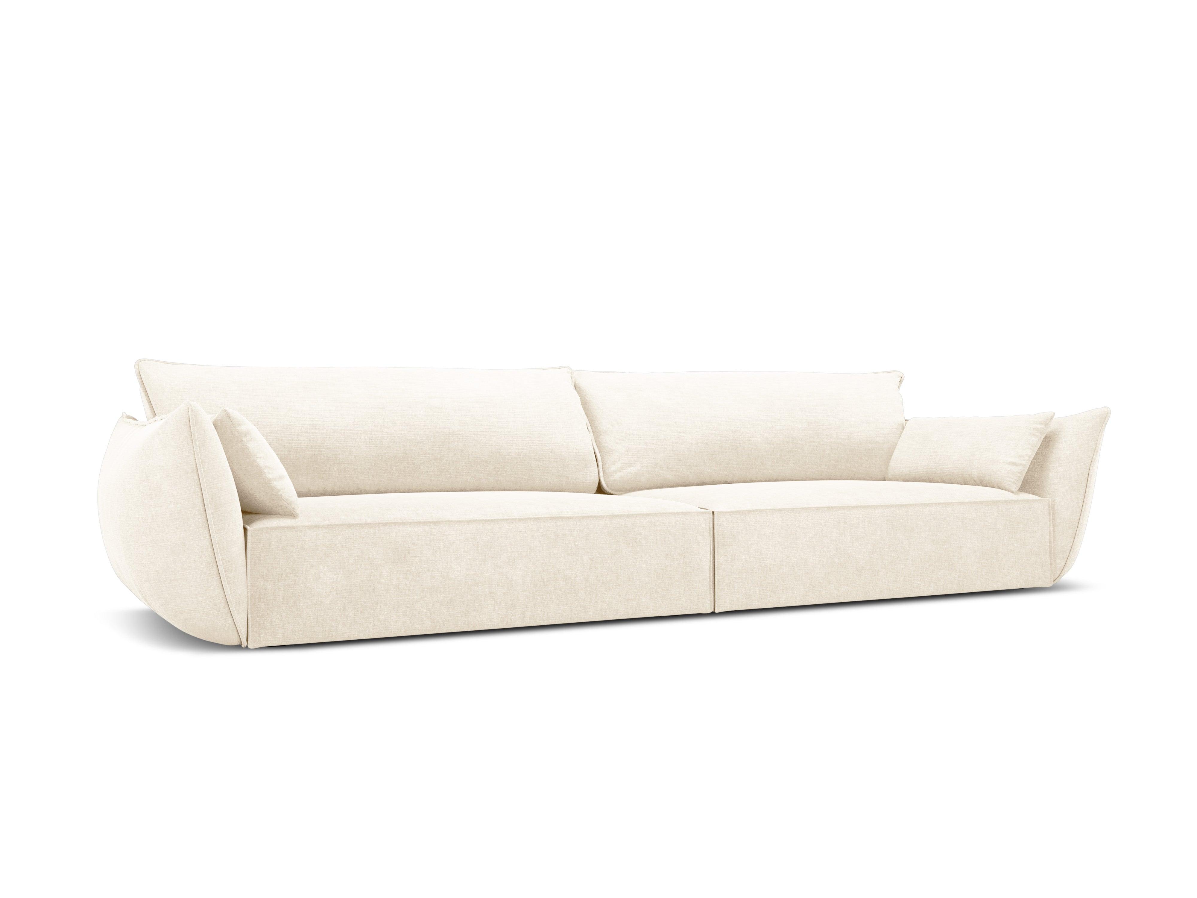 Sofa w tkaninie szenilowej 4-osobowa VANDA jasnobeżowy Mazzini Sofas Eye on Design
