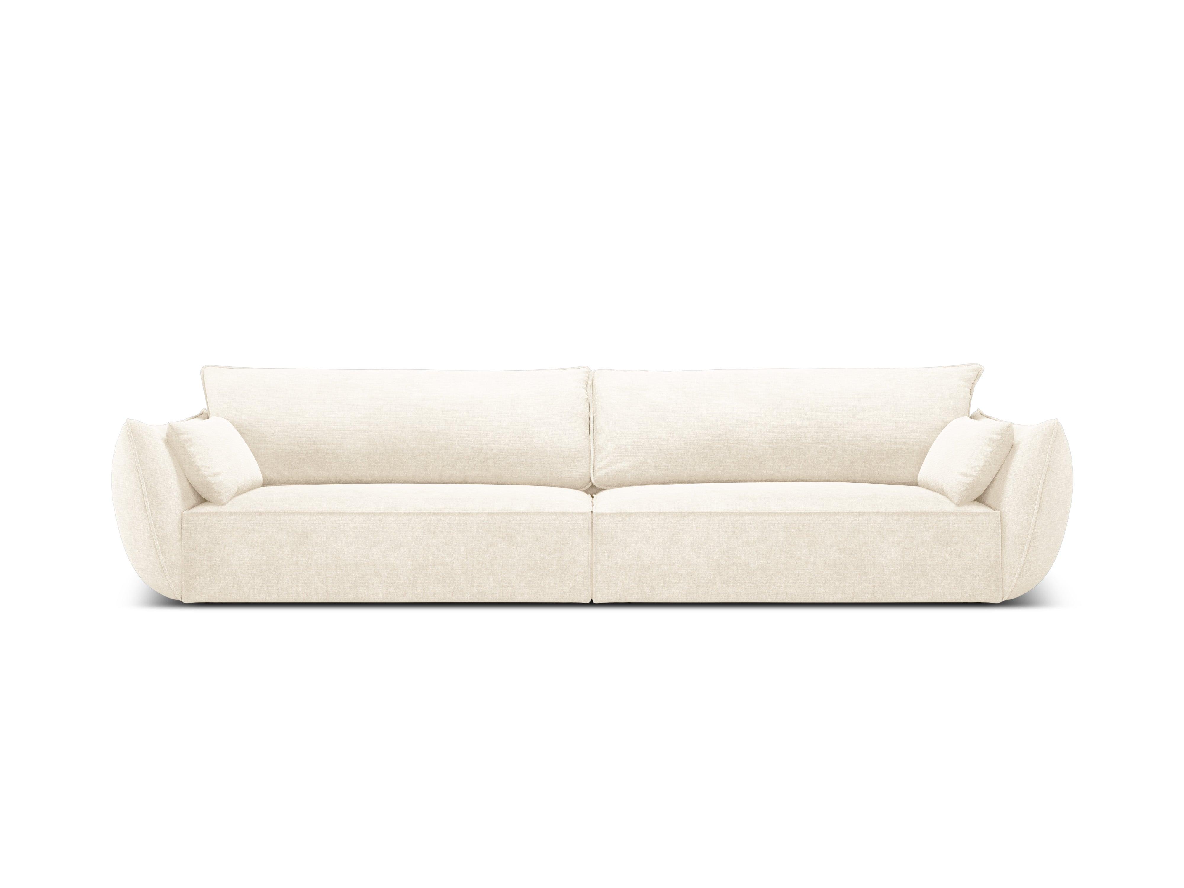 Sofa w tkaninie szenilowej 4-osobowa VANDA jasnobeżowy Mazzini Sofas Eye on Design