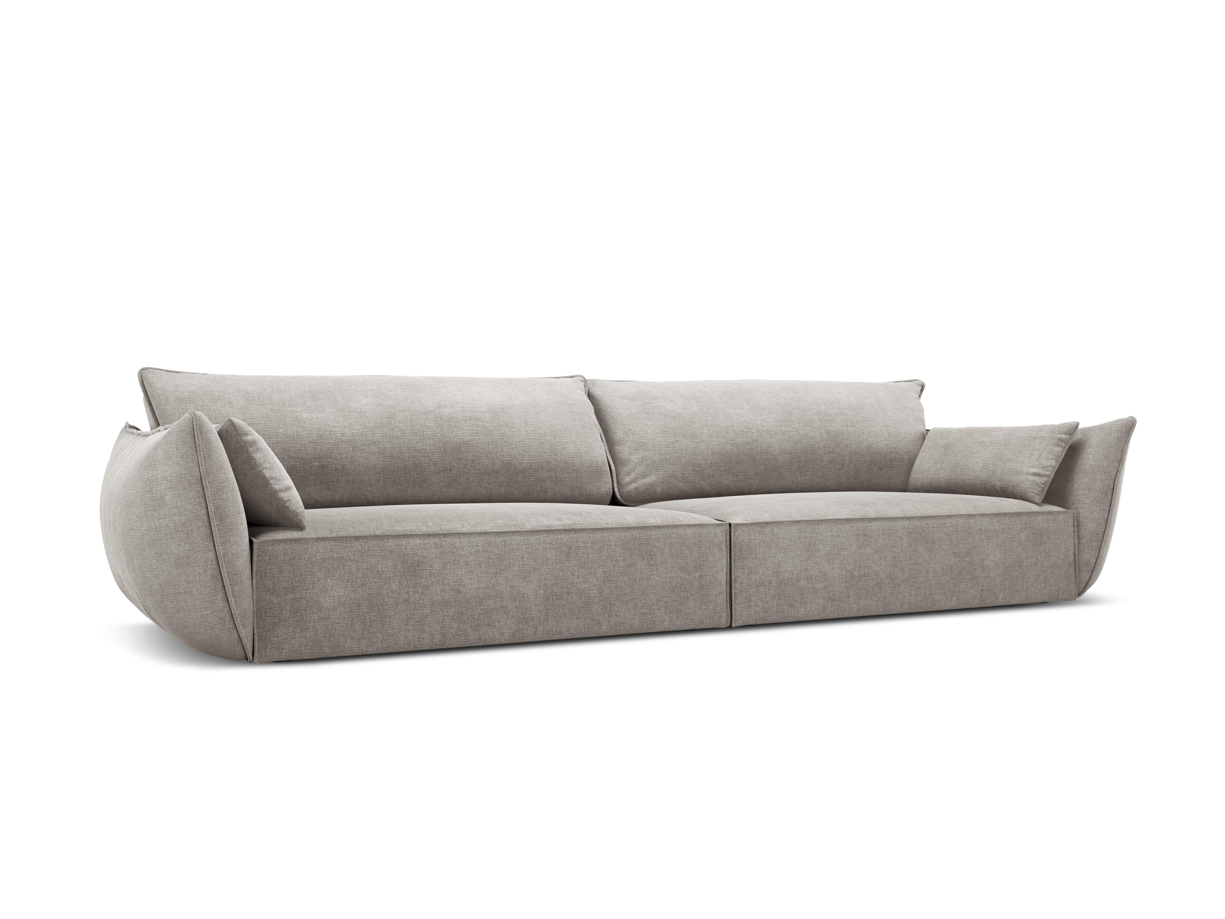 Sofa w tkaninie szenilowej 4-osobowa VANDA jasnoszary Mazzini Sofas Eye on Design