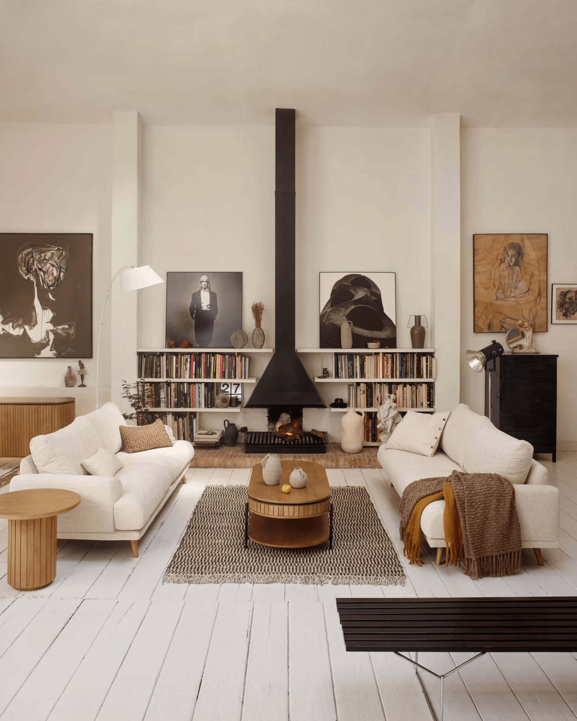 Sofa w tkaninie szenilowej KARIN kremowy La Forma Eye on Design