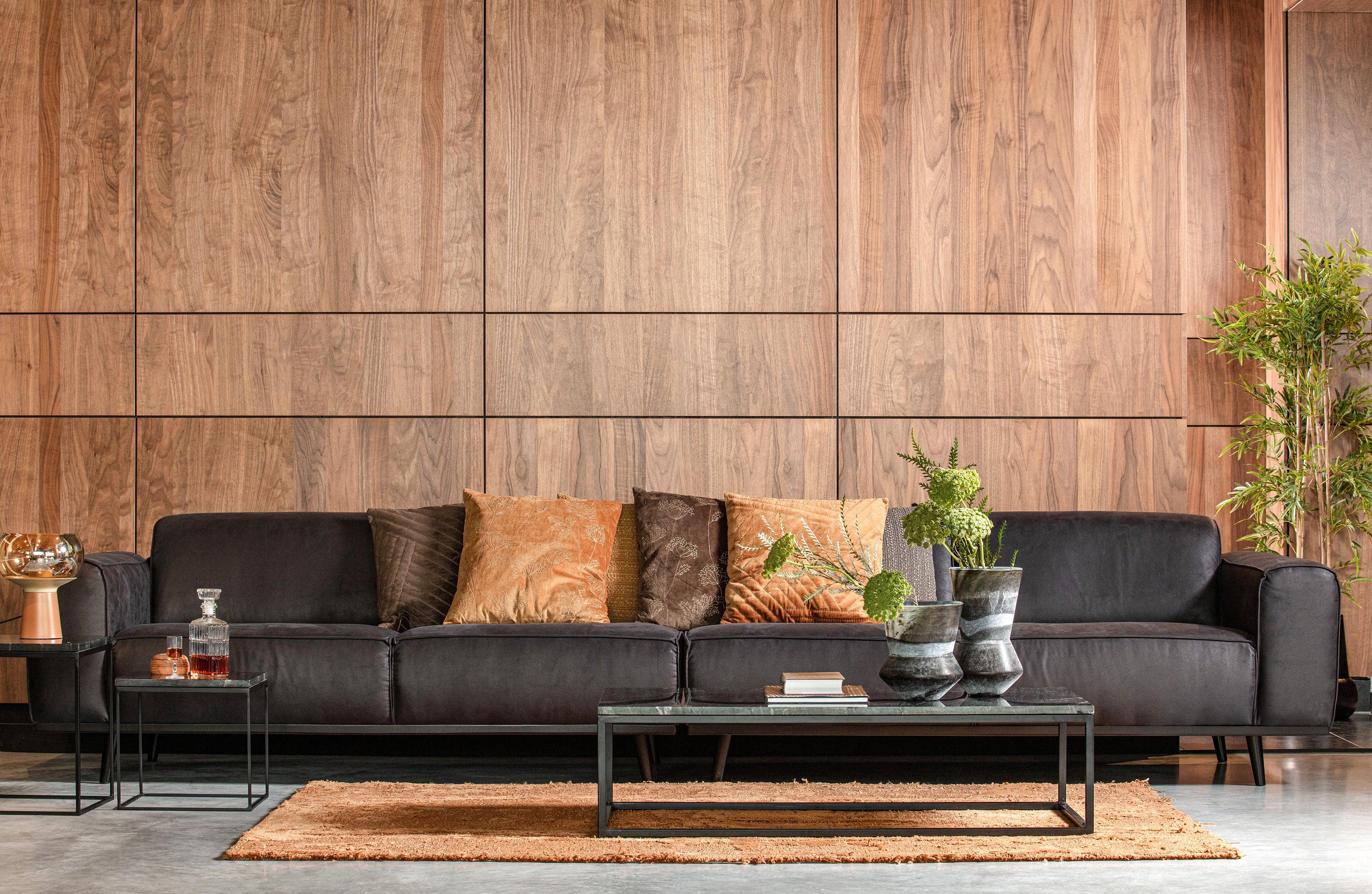 Sofa welurowa 4-osobowa STATEMENT STRUCTURE ciemnoszary Be Pure Eye on Design