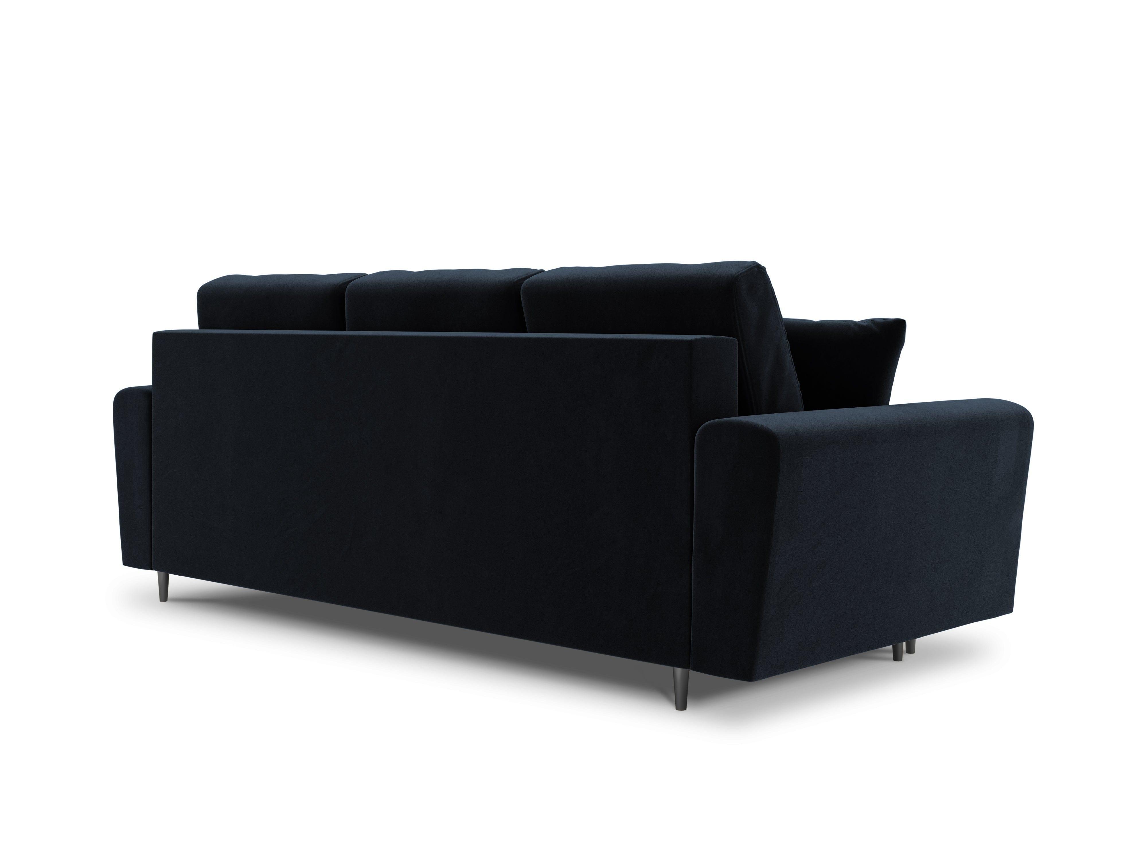 Sofa z funkcją spania KYOTO ciemnoniebieski z czarną podstawą Cosmopolitan Design Eye on Design