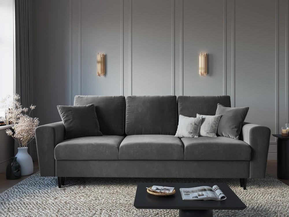 Sofa z funkcją spania KYOTO jasnoszary z czarną podstawą Cosmopolitan Design Eye on Design