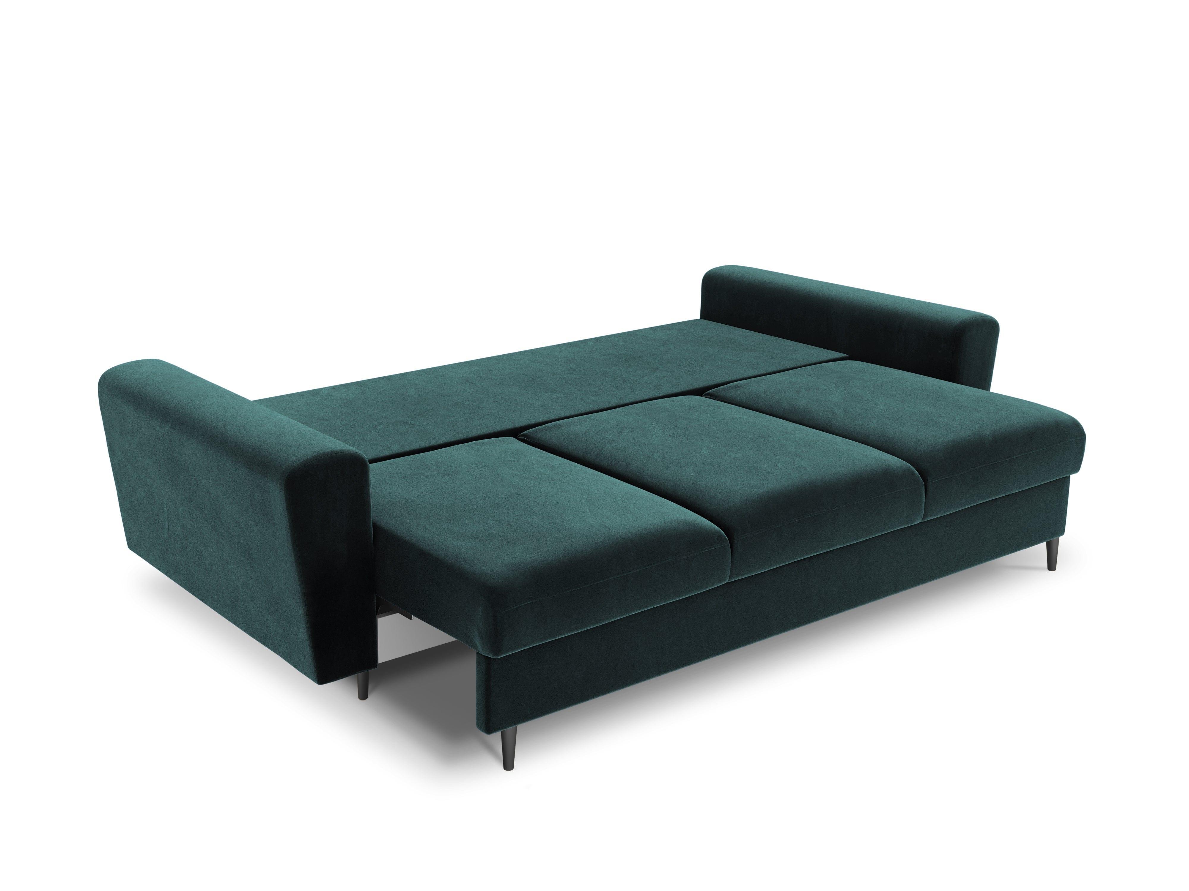 Sofa z funkcją spania KYOTO petrol z czarną podstawą Cosmopolitan Design Eye on Design