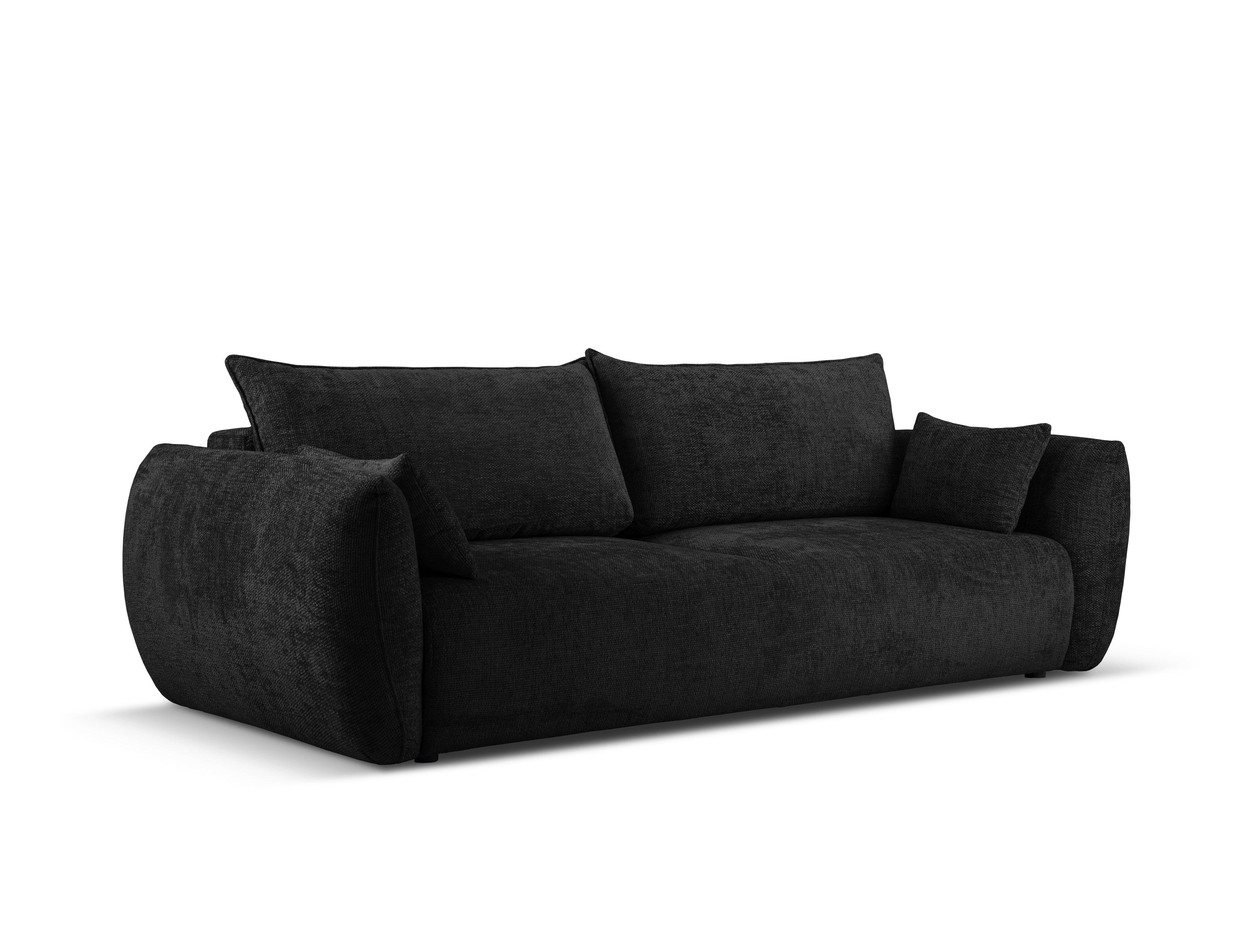 Sofa z funkcją spania MATERA czarny szenil – Cosmopolitan Design