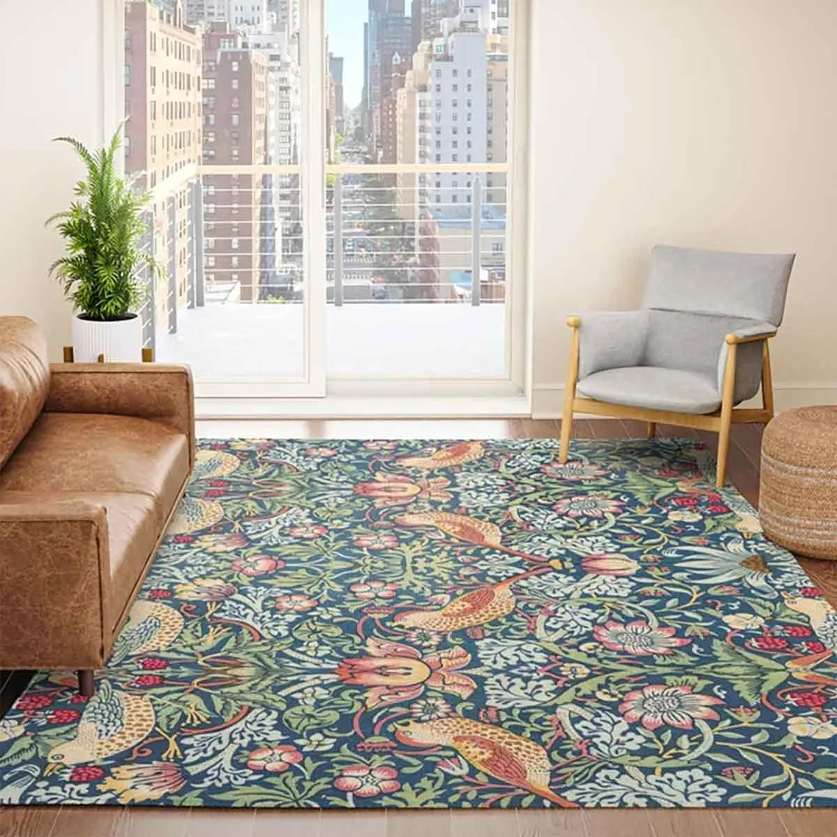 Strawberry Thief Indigo Blue-Green rug