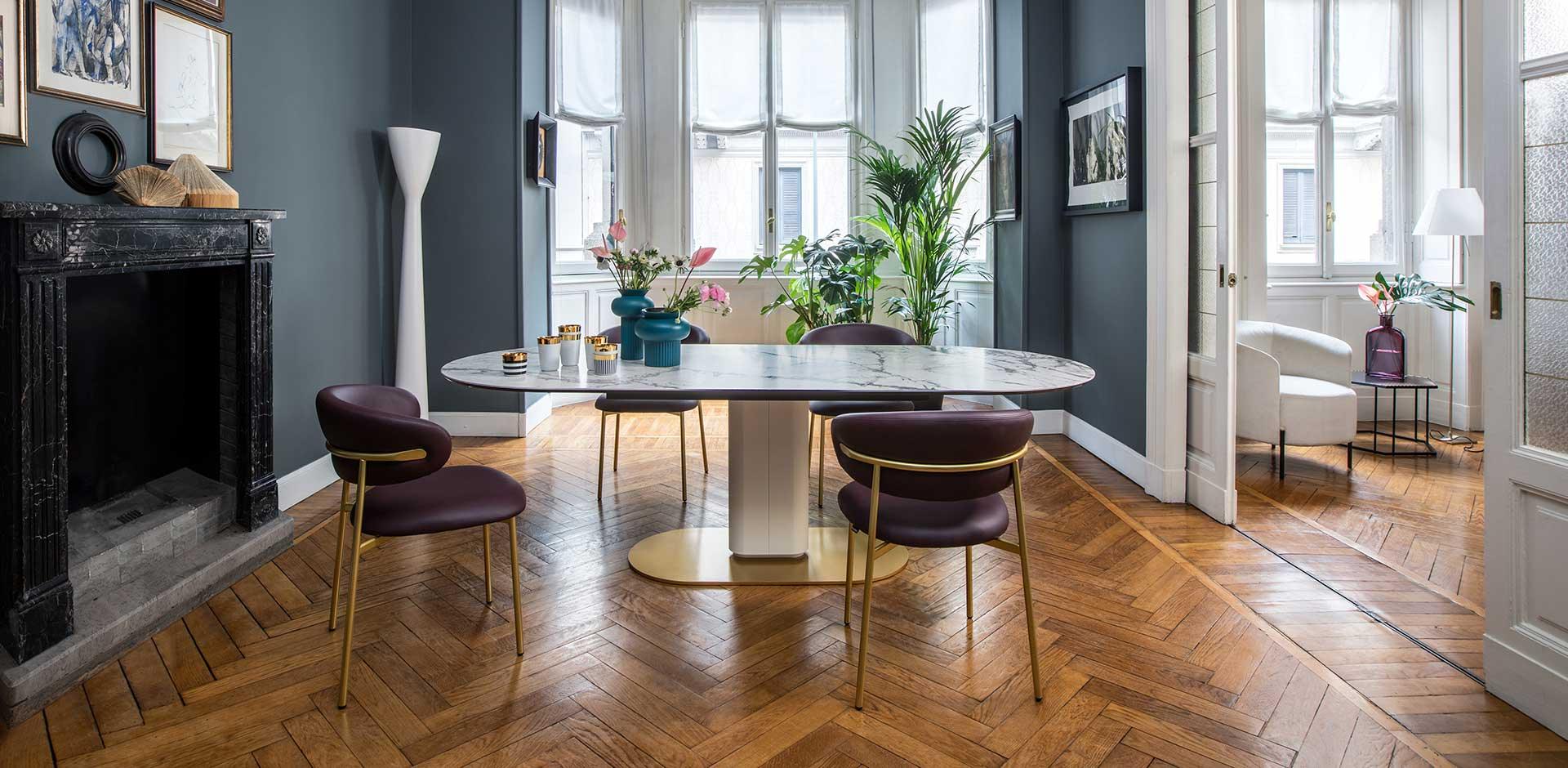 Stół CAMEO antracytowy marmur Calligaris Eye on Design