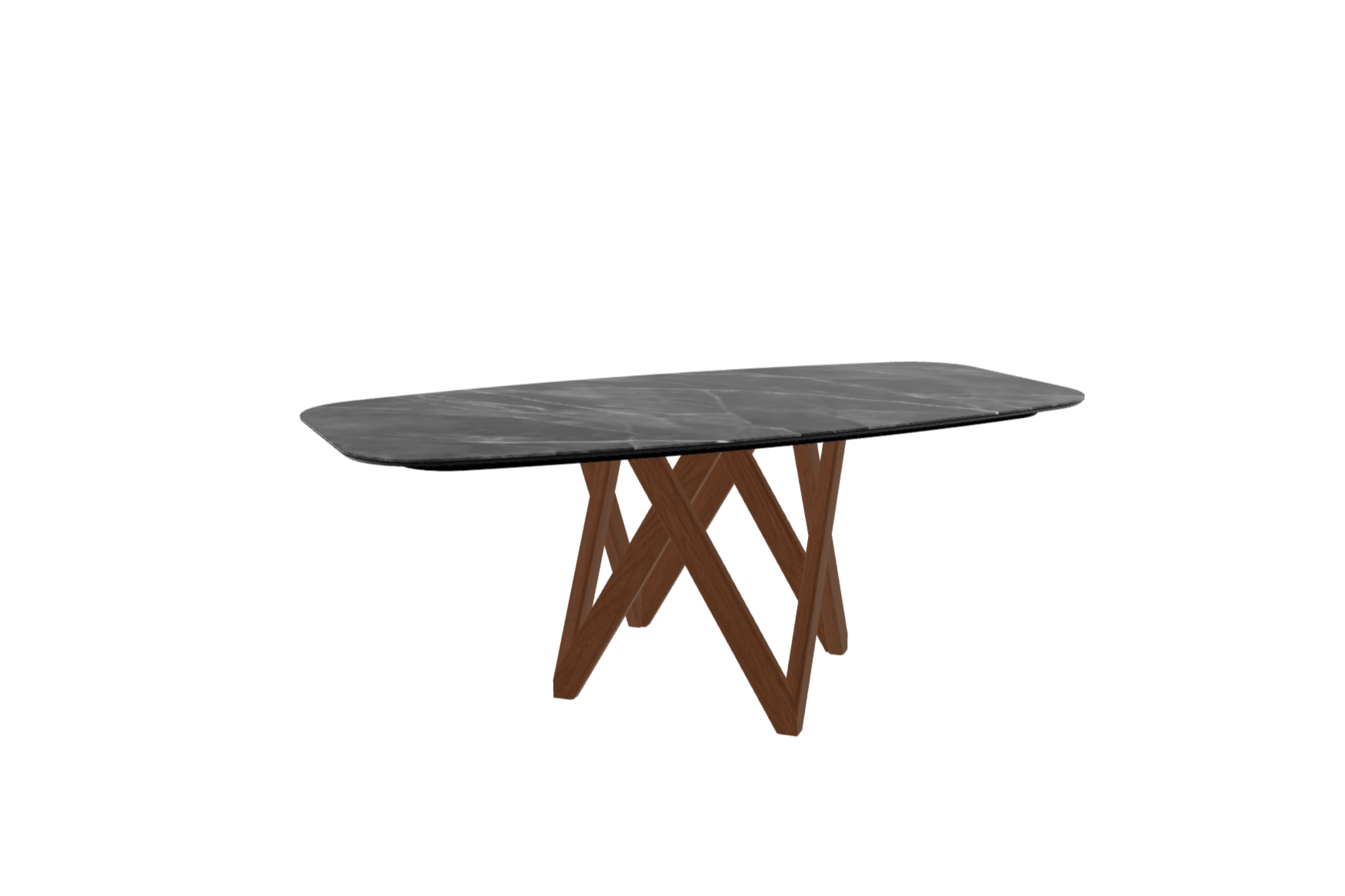 Stół CARTESIO antracytowy marmur z drewnianą podstawą Calligaris 200 cm orzechowy Eye on Design