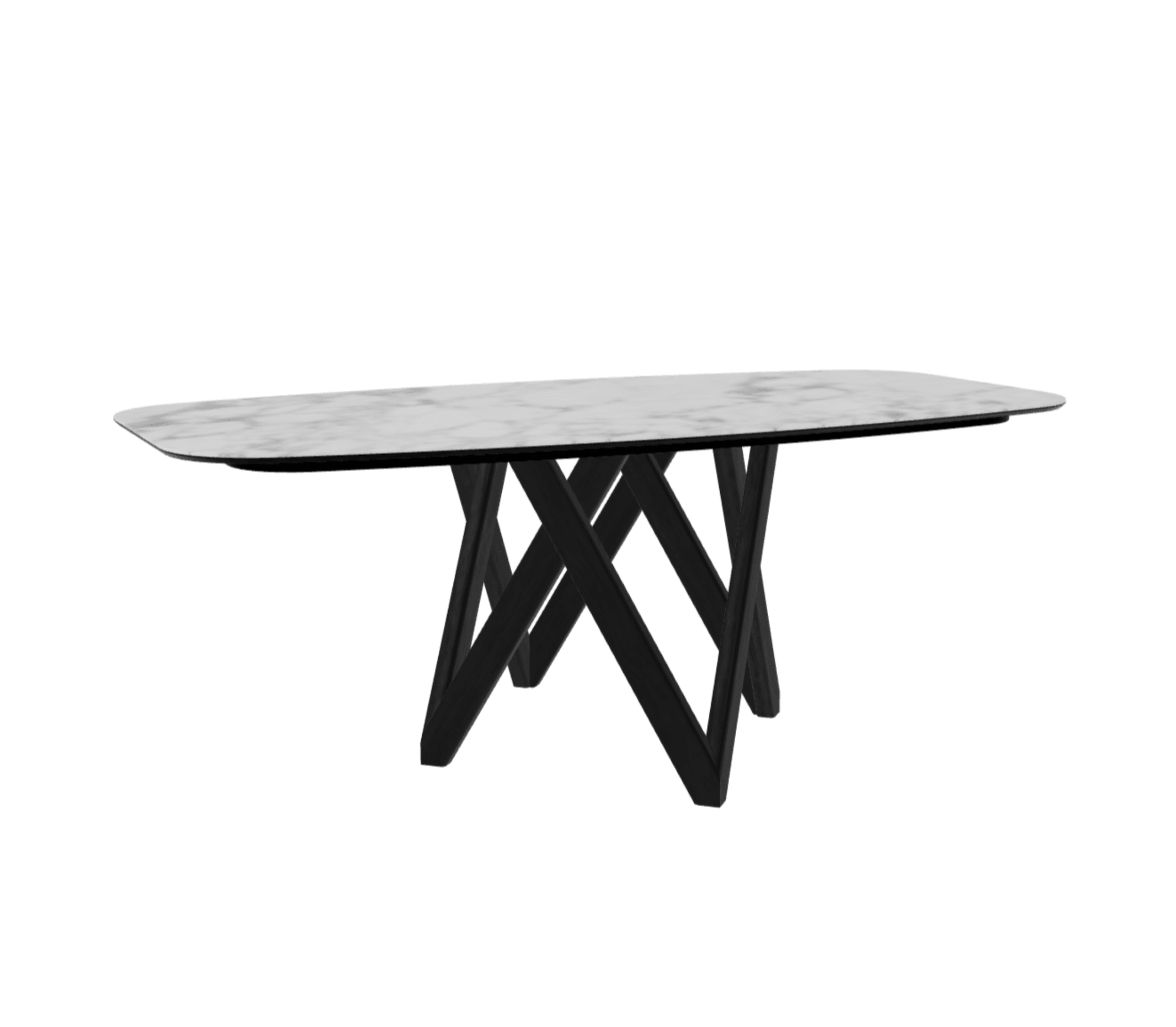 Stół CARTESIO biały marmur z drewnianą podstawą Calligaris 200 cm matowa czerń Eye on Design