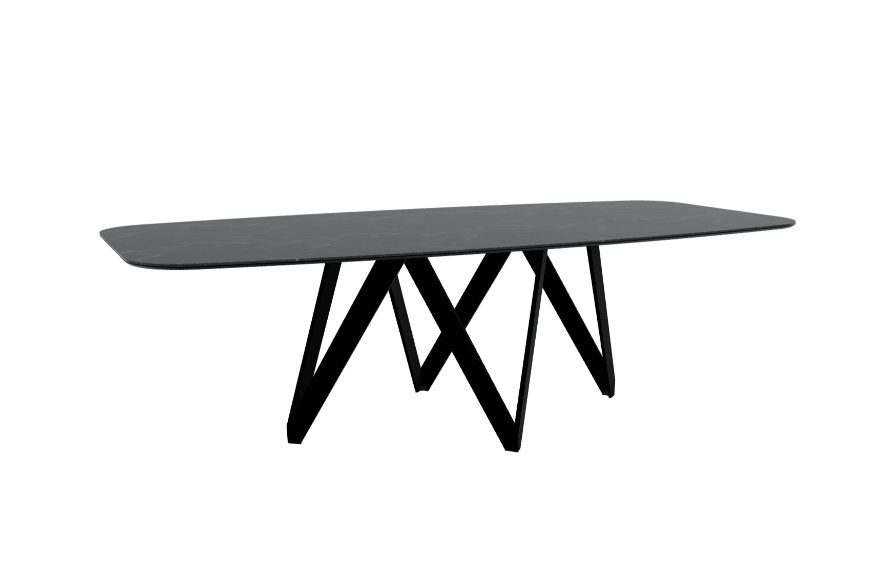 Stół CARTESIO czarny marmur z metalową podstawą Calligaris 250 cm matowa czerń Eye on Design