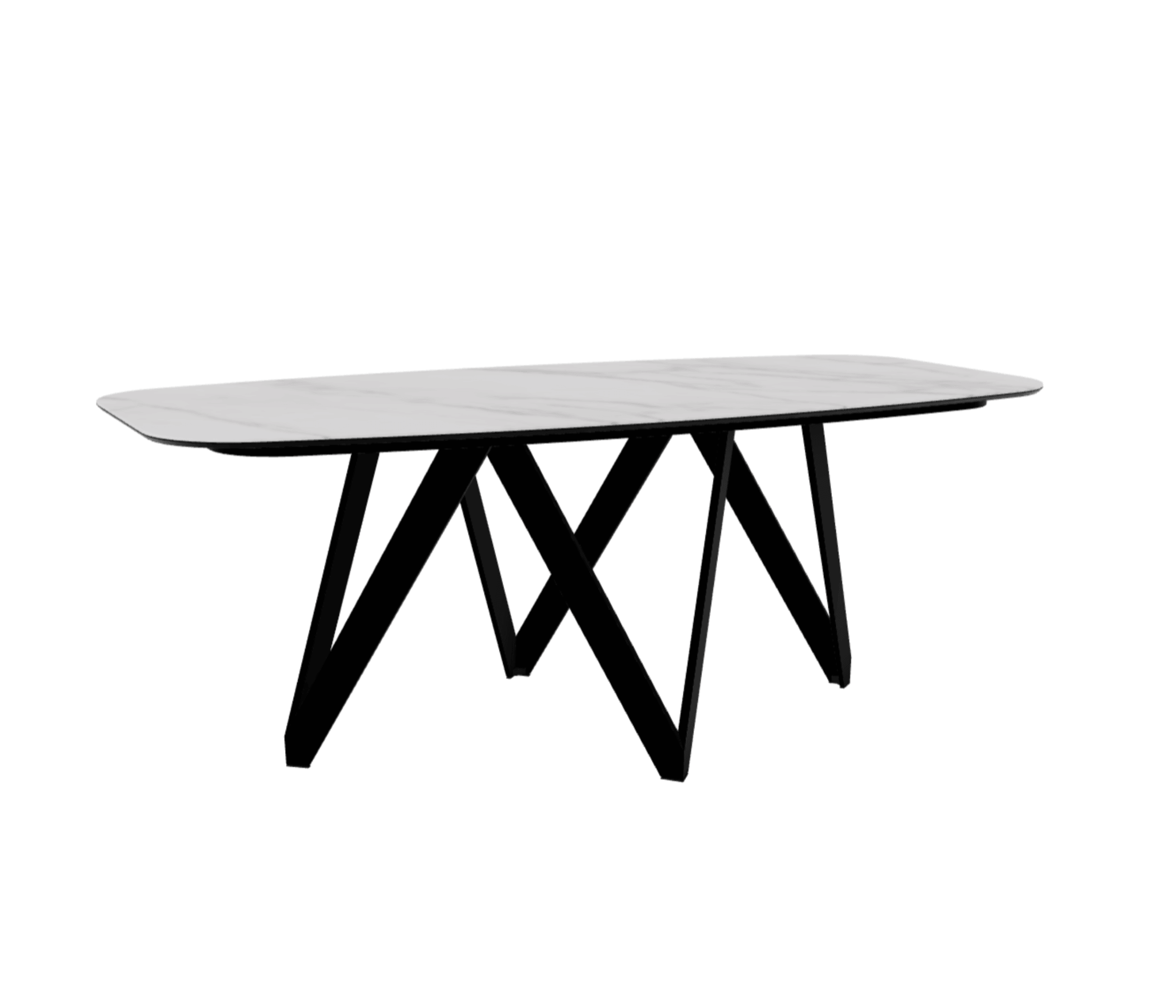 Stół CARTESIO kremowy marmur z metalową podstawą Calligaris 200 cm matowa czerń Eye on Design