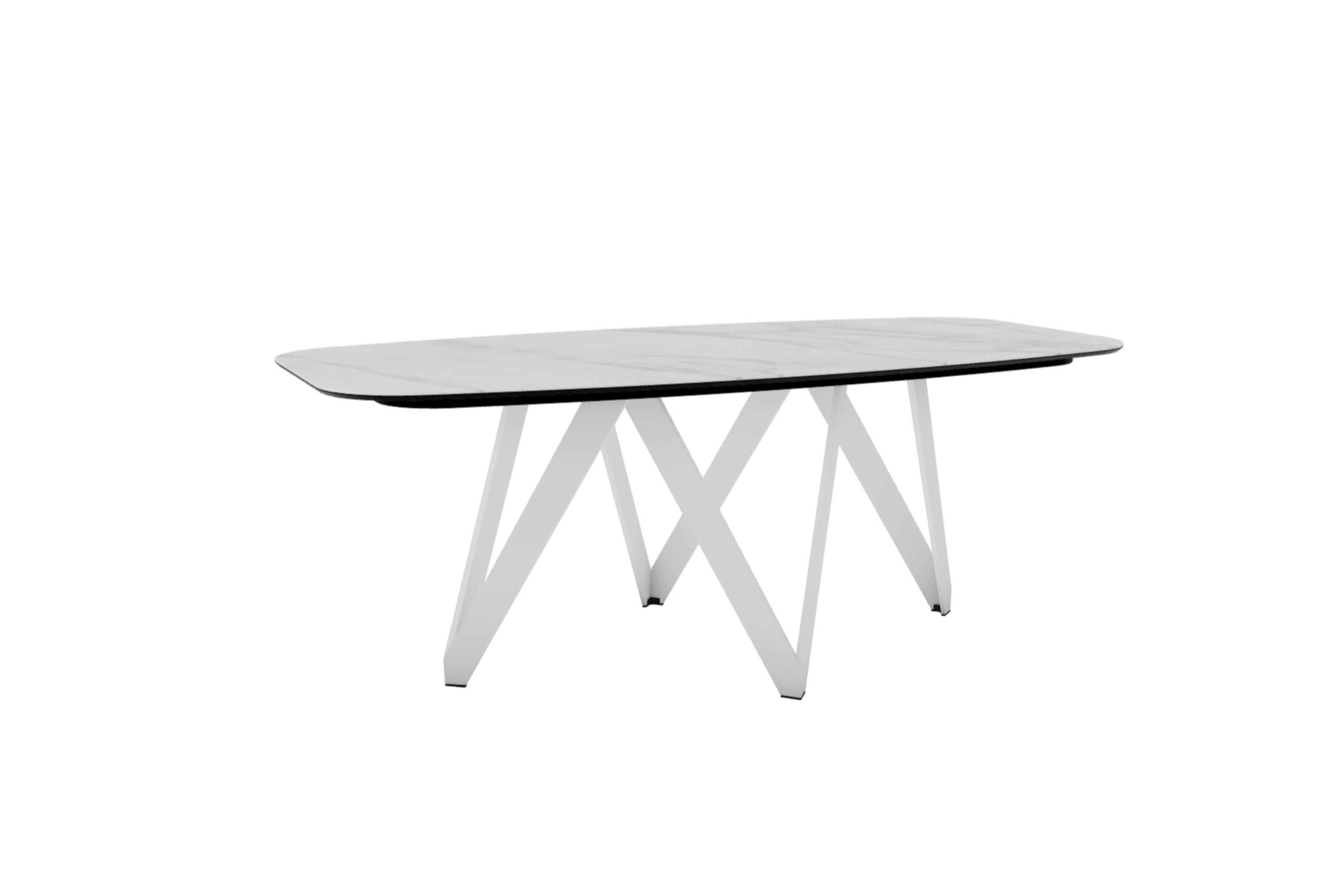 Stół CARTESIO kremowy marmur z metalową podstawą Calligaris 200 cm matowa biel Eye on Design