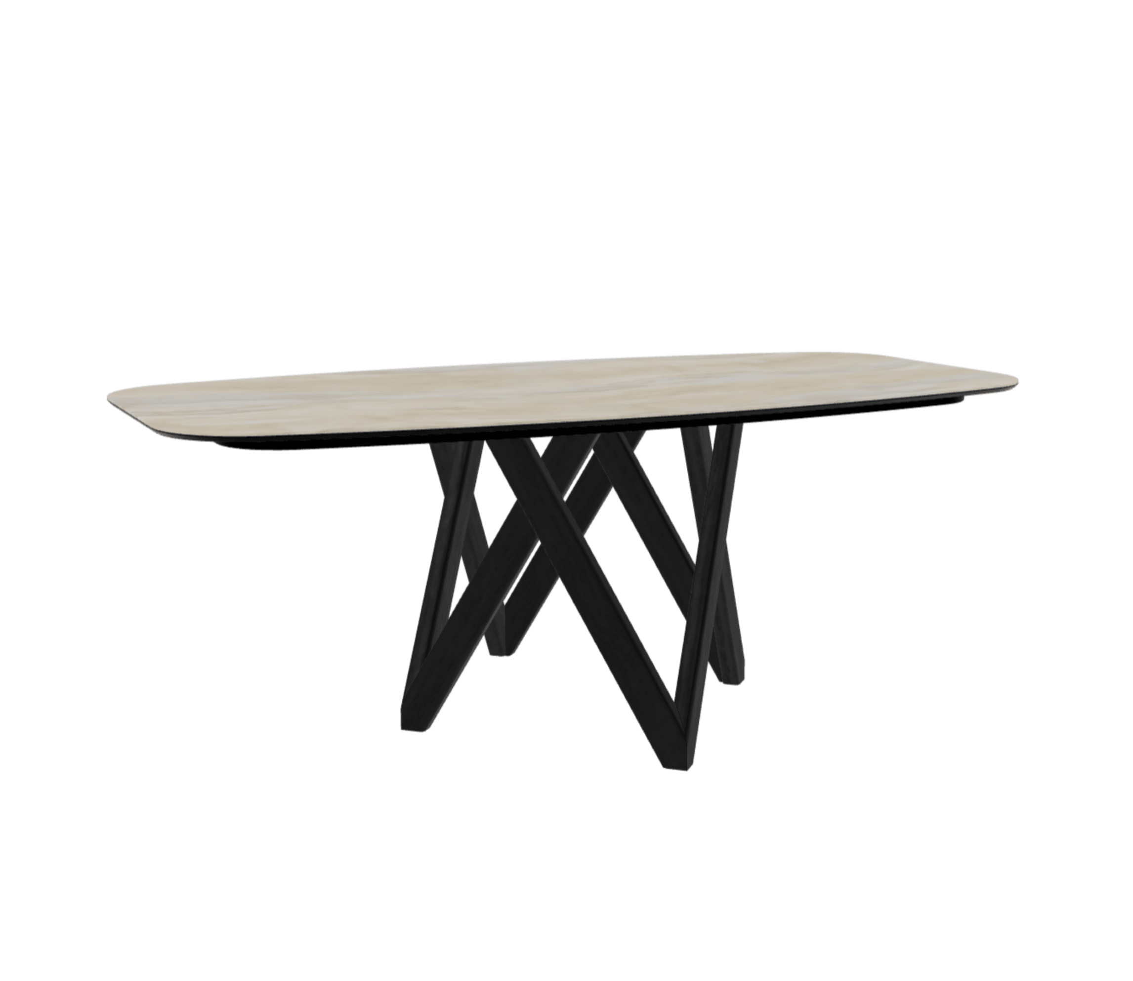 Stół CARTESIO piaskowy marmur z drewnianą podstawą Calligaris 200 cm matowa czerń Eye on Design