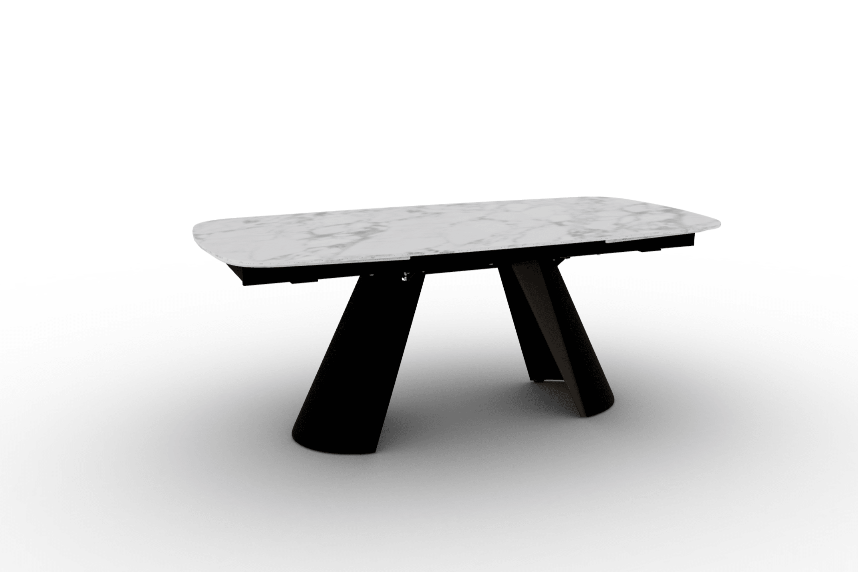 Stół elipsa rozkładany APIAN biały marmur Calligaris matowa czerń matowy brąz Eye on Design