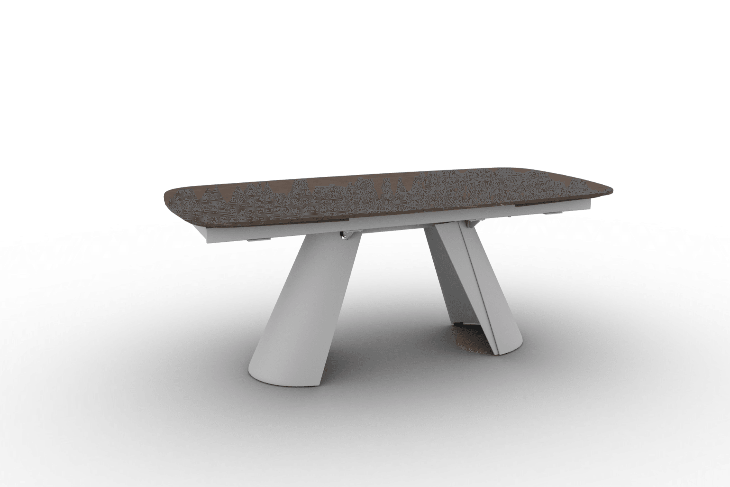 Stół elipsa rozkładany APIAN brązowa ceramika Calligaris matowa biel matowa biel Eye on Design