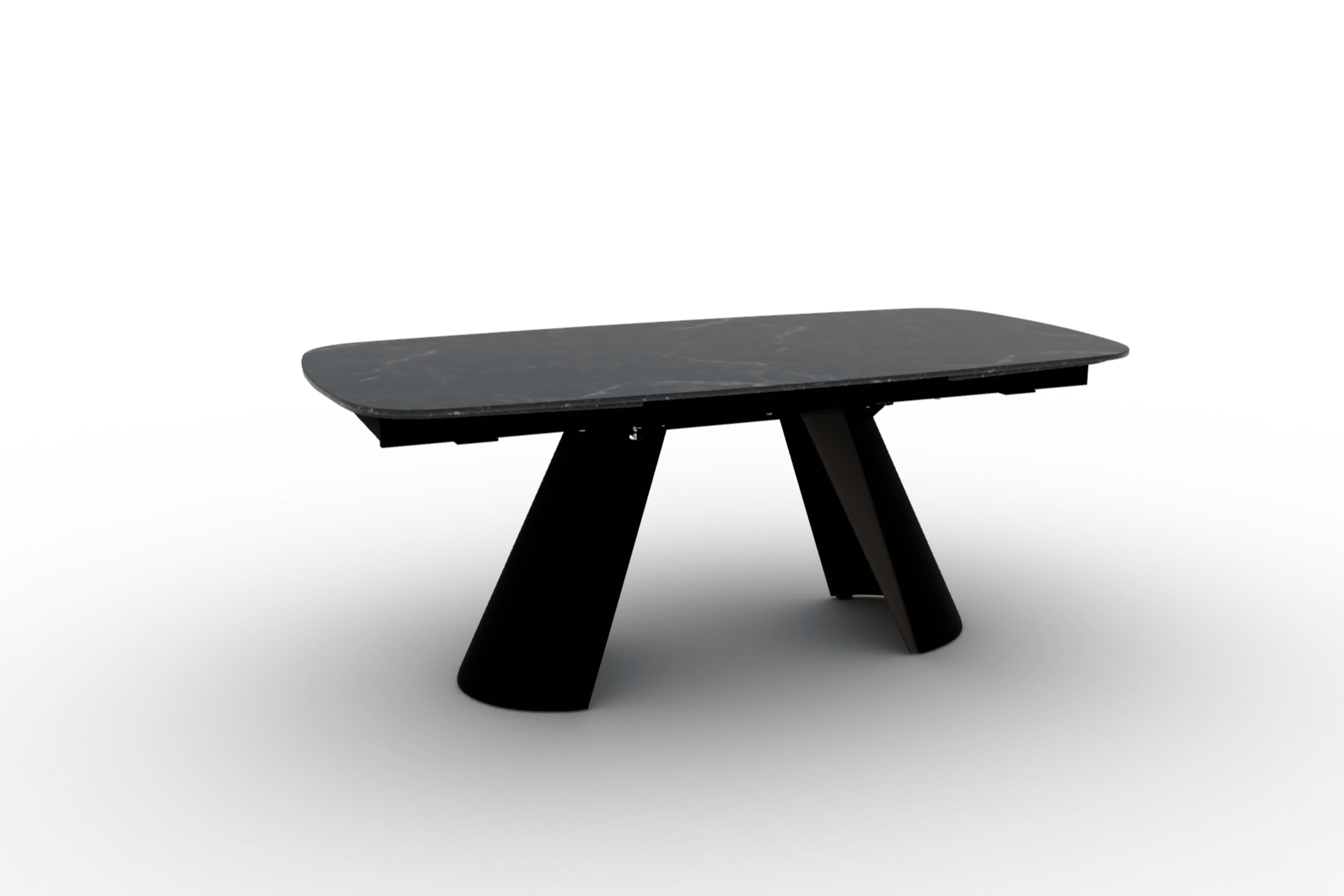 Stół elipsa rozkładany APIAN czarny marmur Calligaris matowa czerń matowy brąz Eye on Design