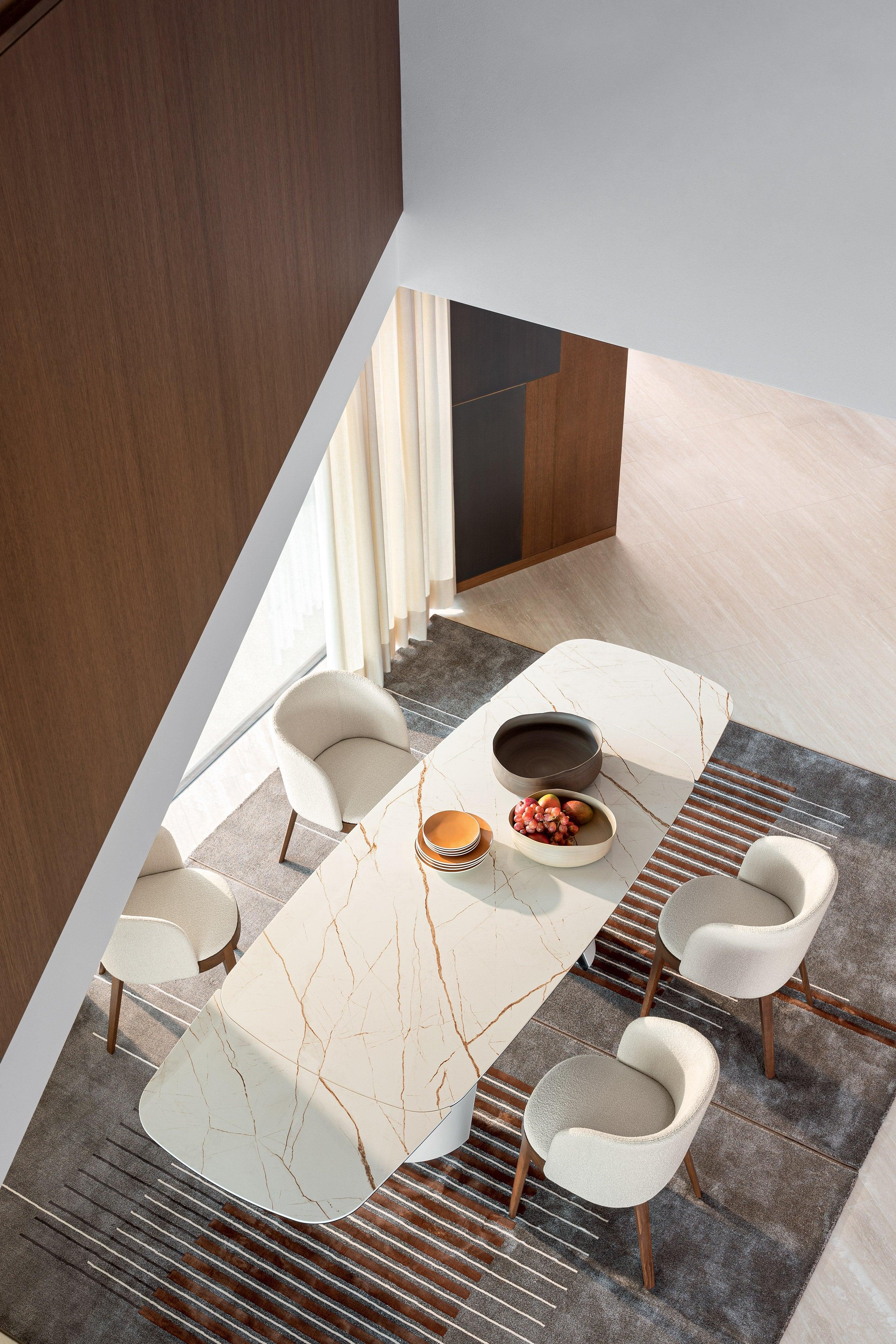 Stół elipsa rozkładany APIAN jasnoszara ceramika Calligaris Eye on Design