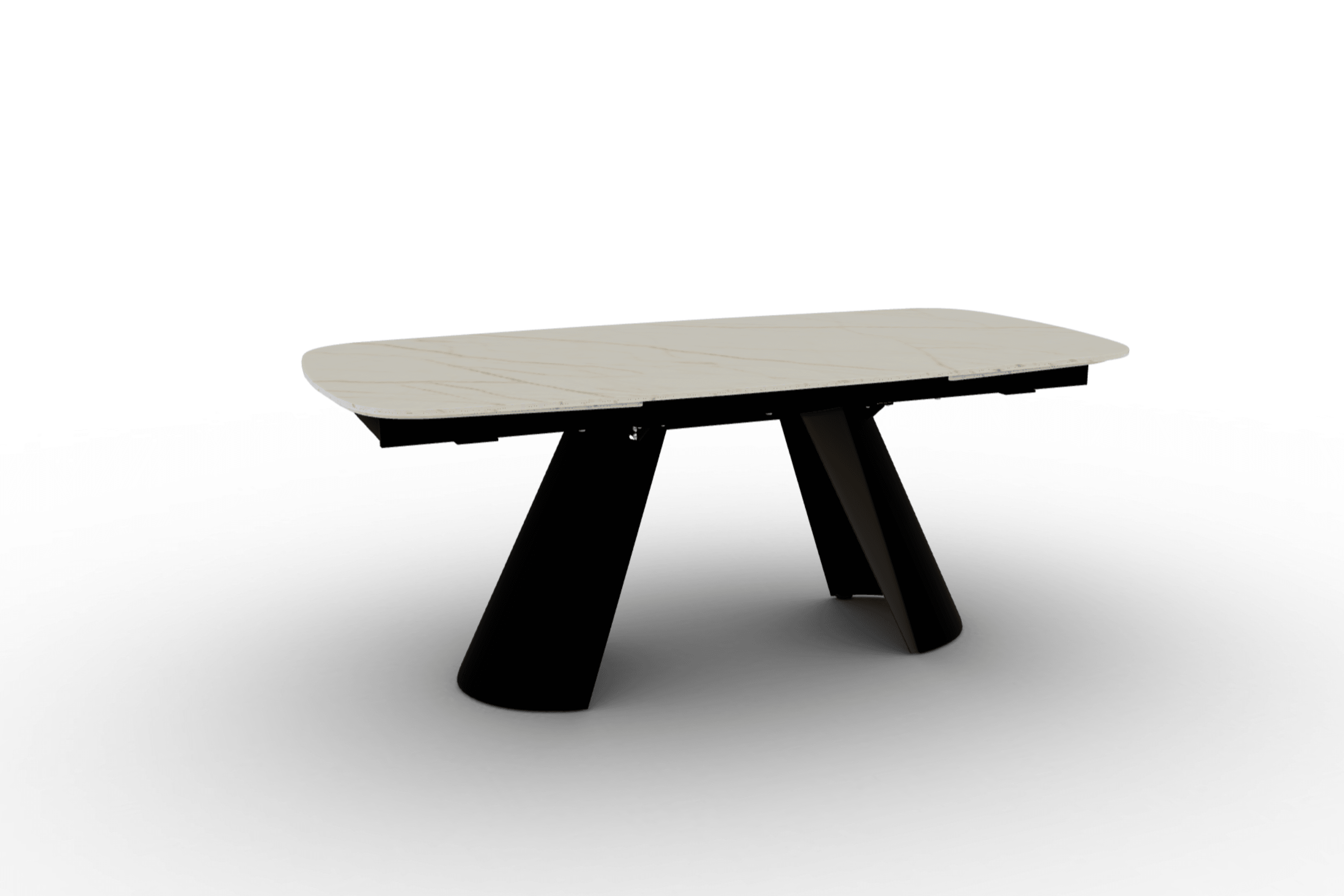 Stół elipsa rozkładany APIAN złoty marmur Calligaris matowa czerń matowy brąz Eye on Design