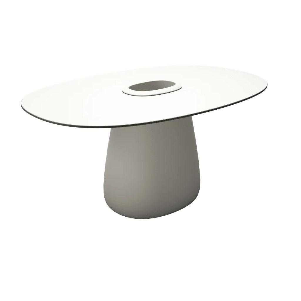 Stół ogrodowy z pojemnikiem COBBLE biały z czarnym wykończeniem Qeeboo Eye on Design