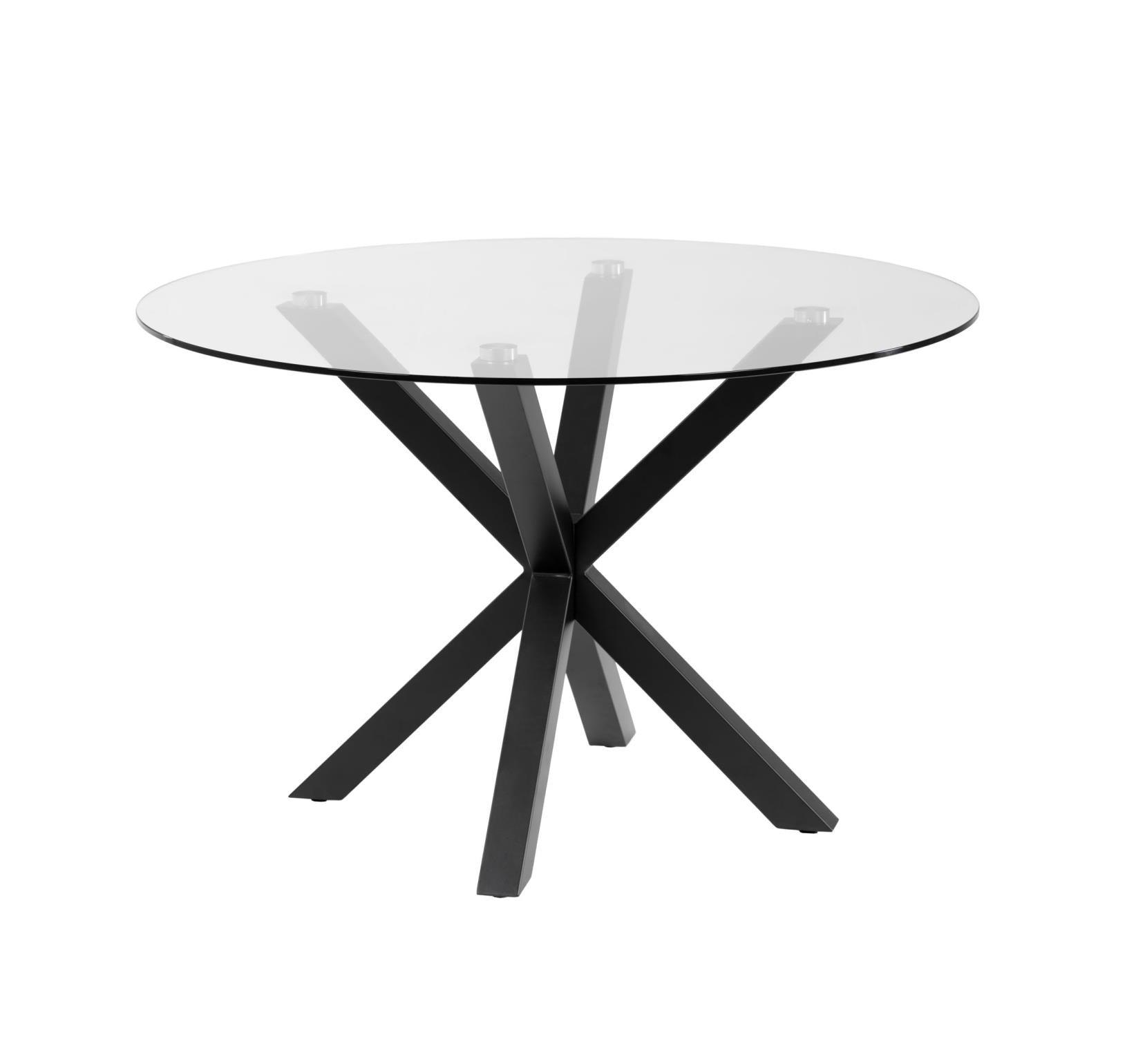Stół okrągły ARGO szklany z czarną podstawą La Forma Eye on Design