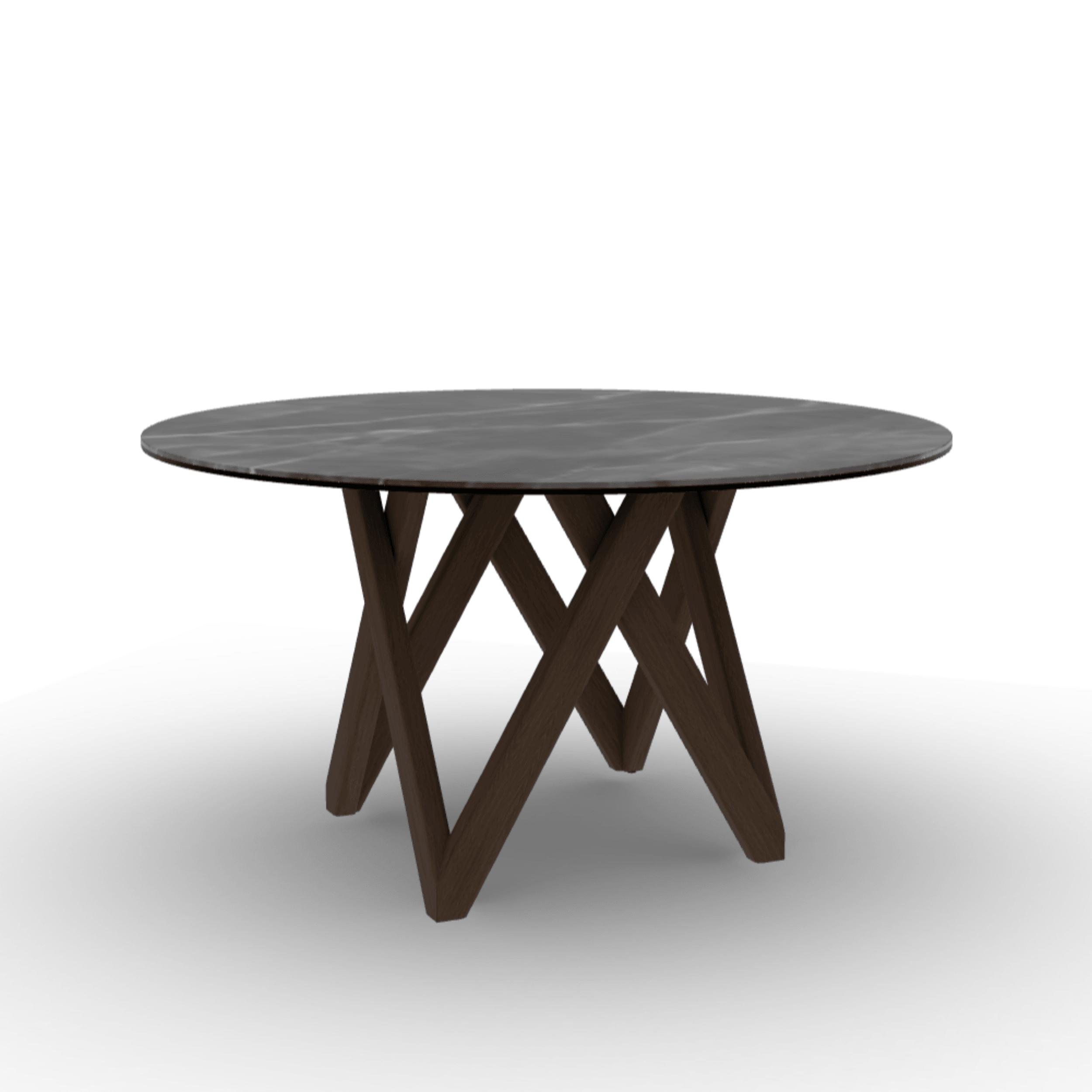 Stół okrągły CARTESIO antracytowy marmur – metal, Calligaris