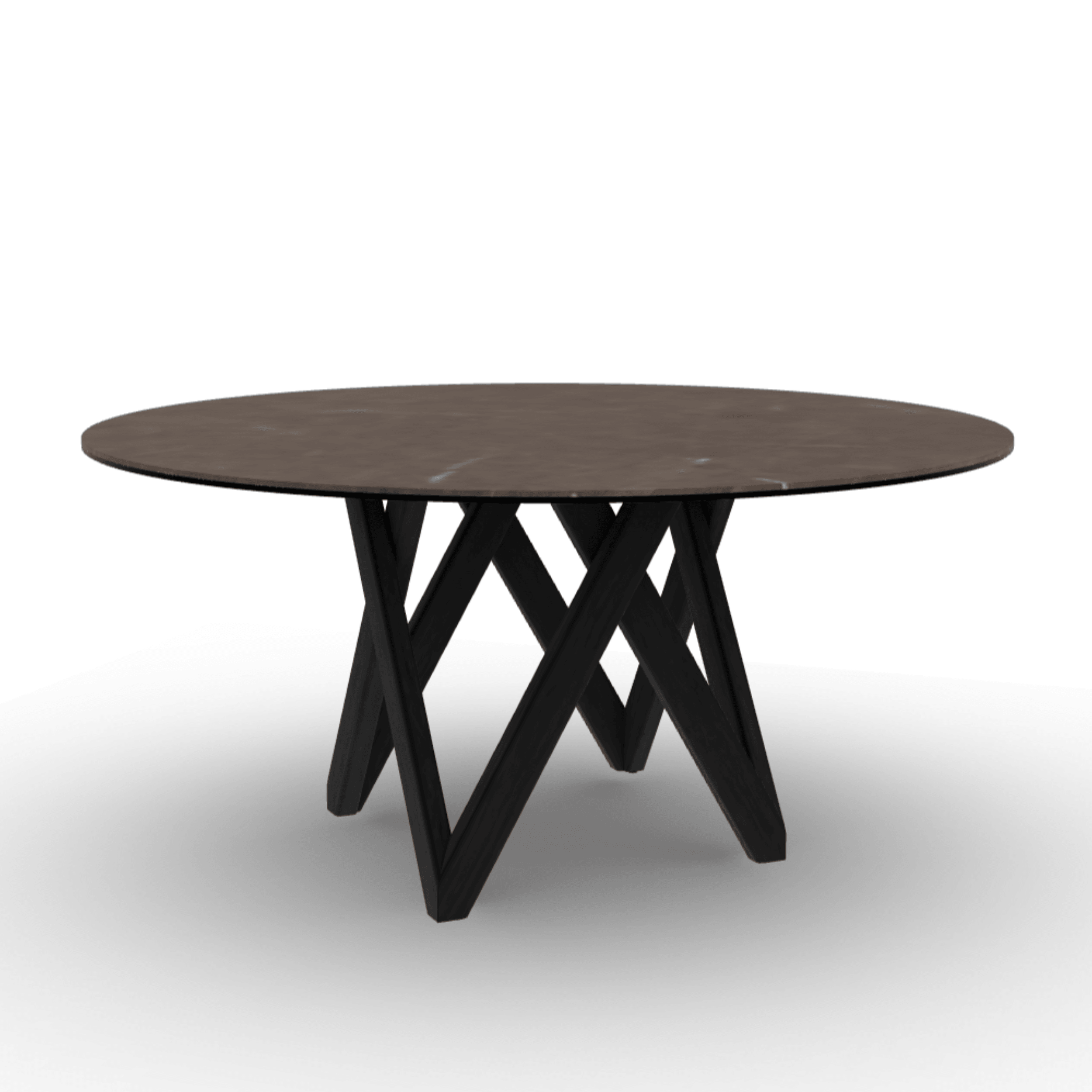 Stół okrągły CARTESIO brązowa ceramika Calligaris 160 cm czarne matowe drewno Eye on Design