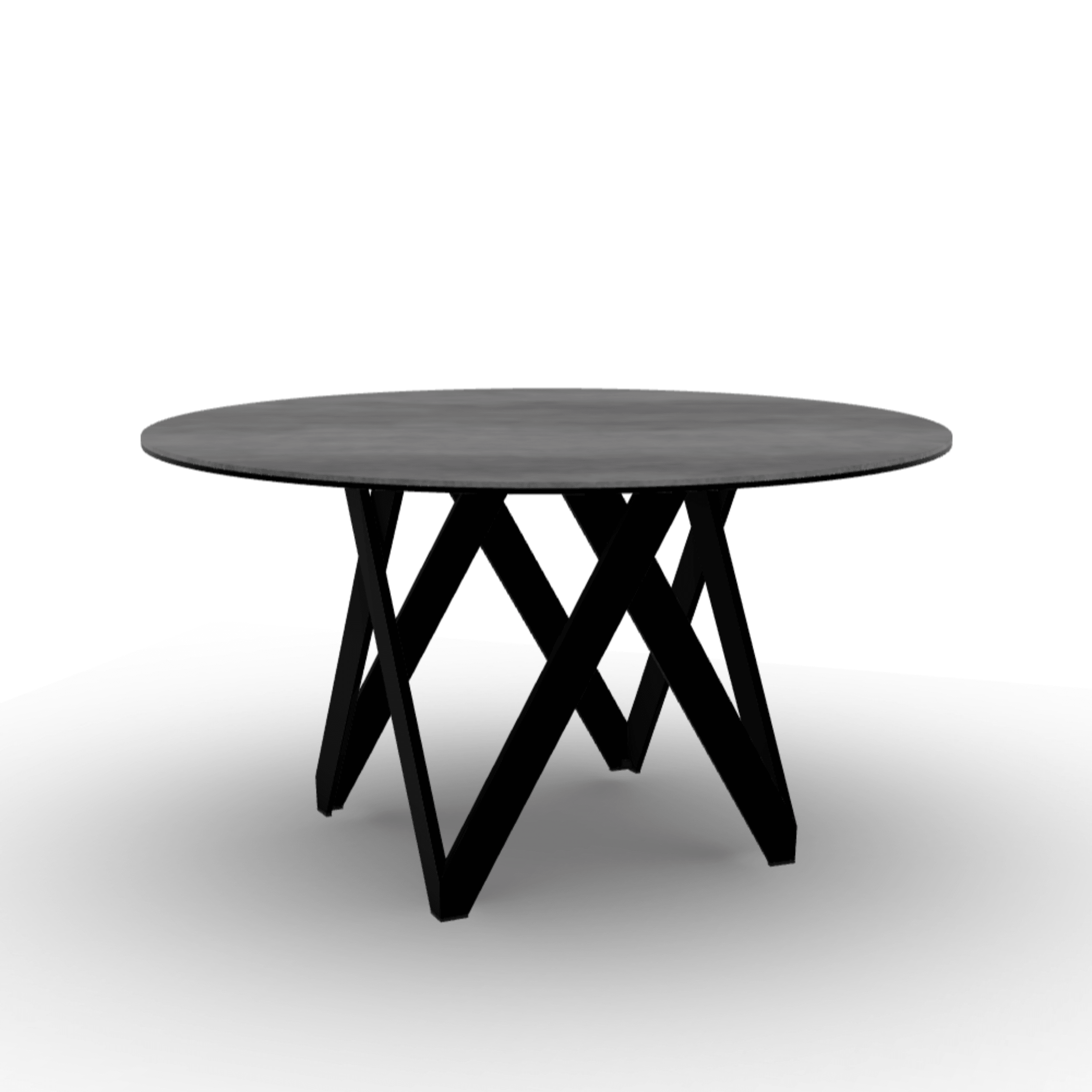 Stół okrągły CARTESIO cement Calligaris 140 cm czarny matowy metal Eye on Design