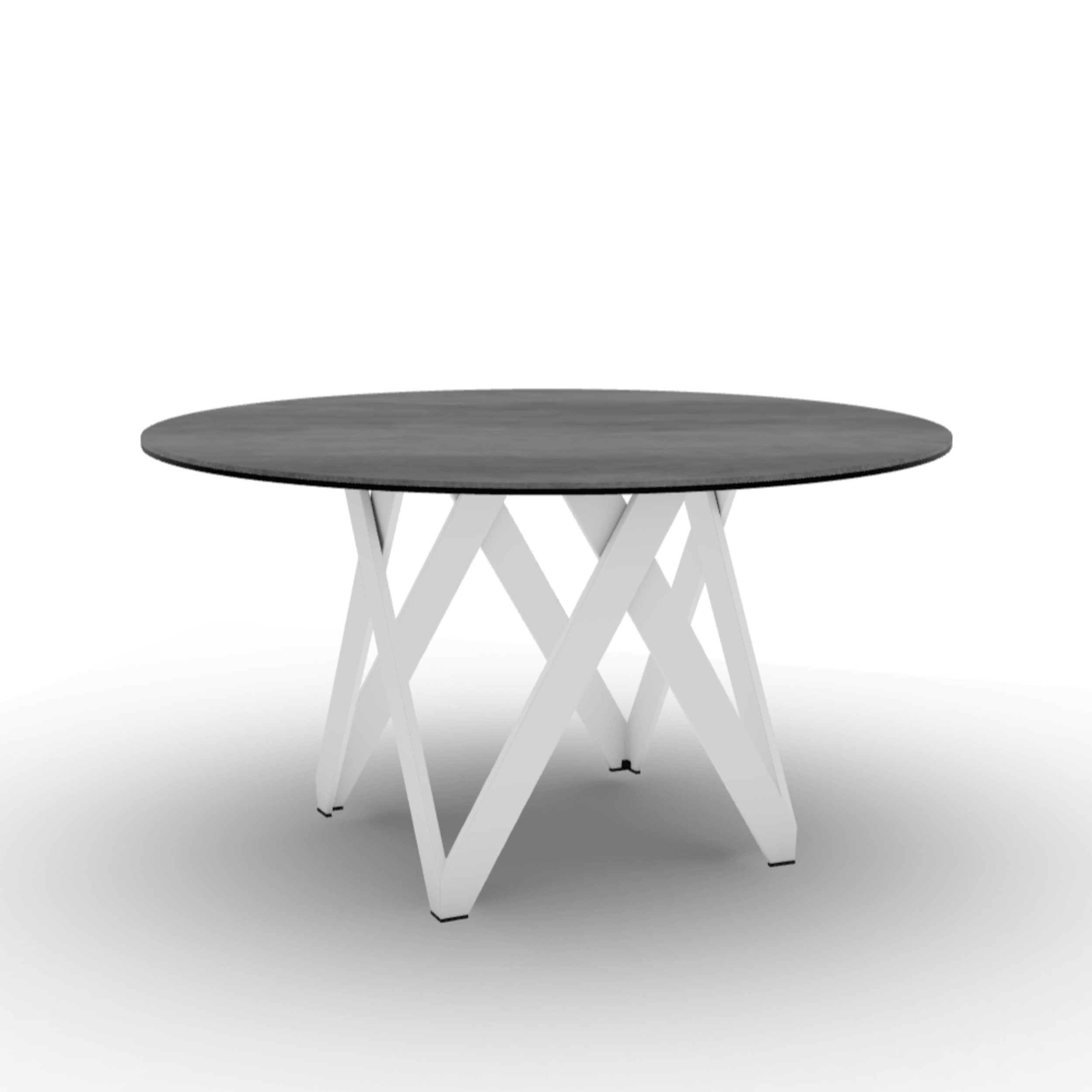 Stół okrągły CARTESIO cement Calligaris 140 cm biały matowy metal Eye on Design