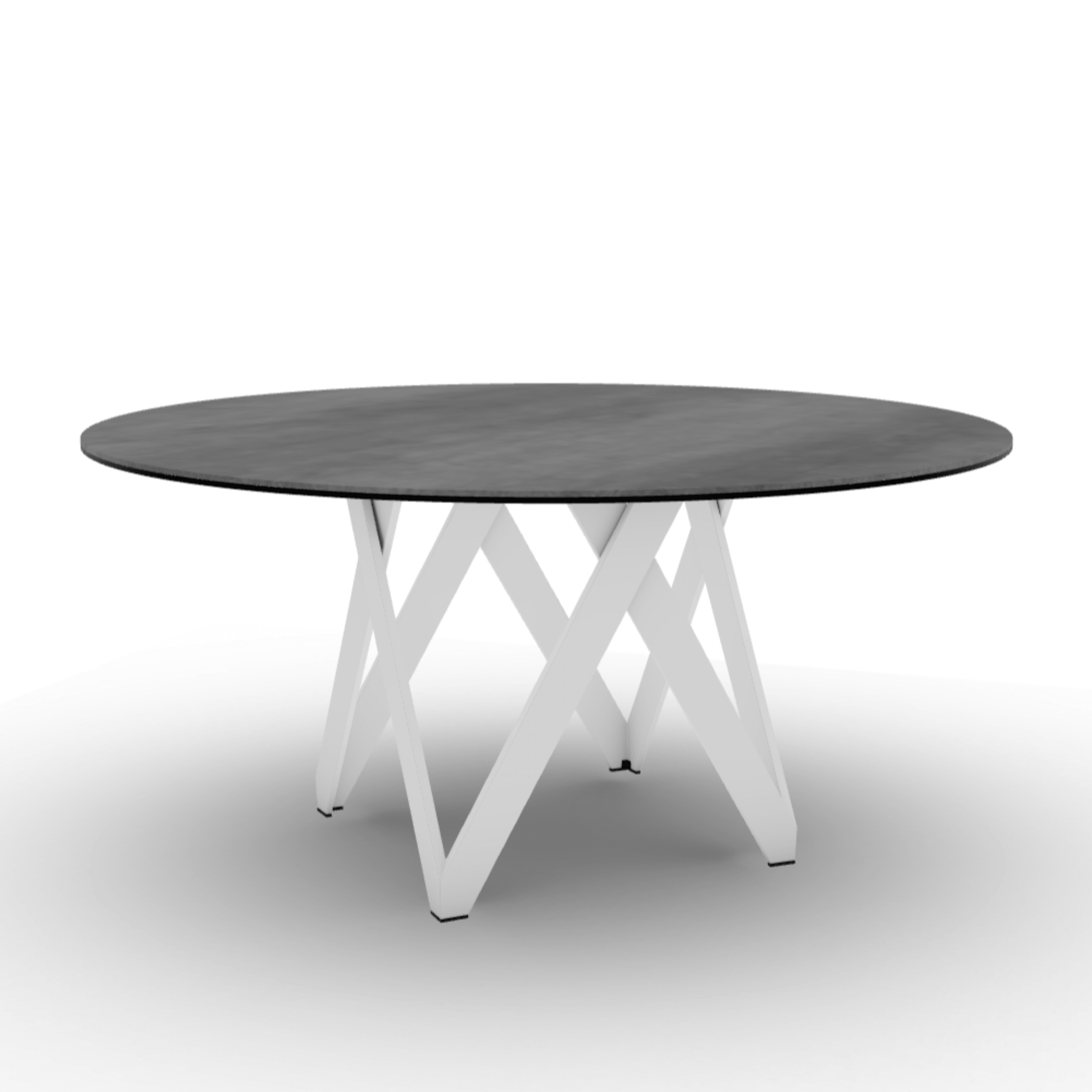 Stół okrągły CARTESIO cement Calligaris 160 cm biały matowy metal Eye on Design