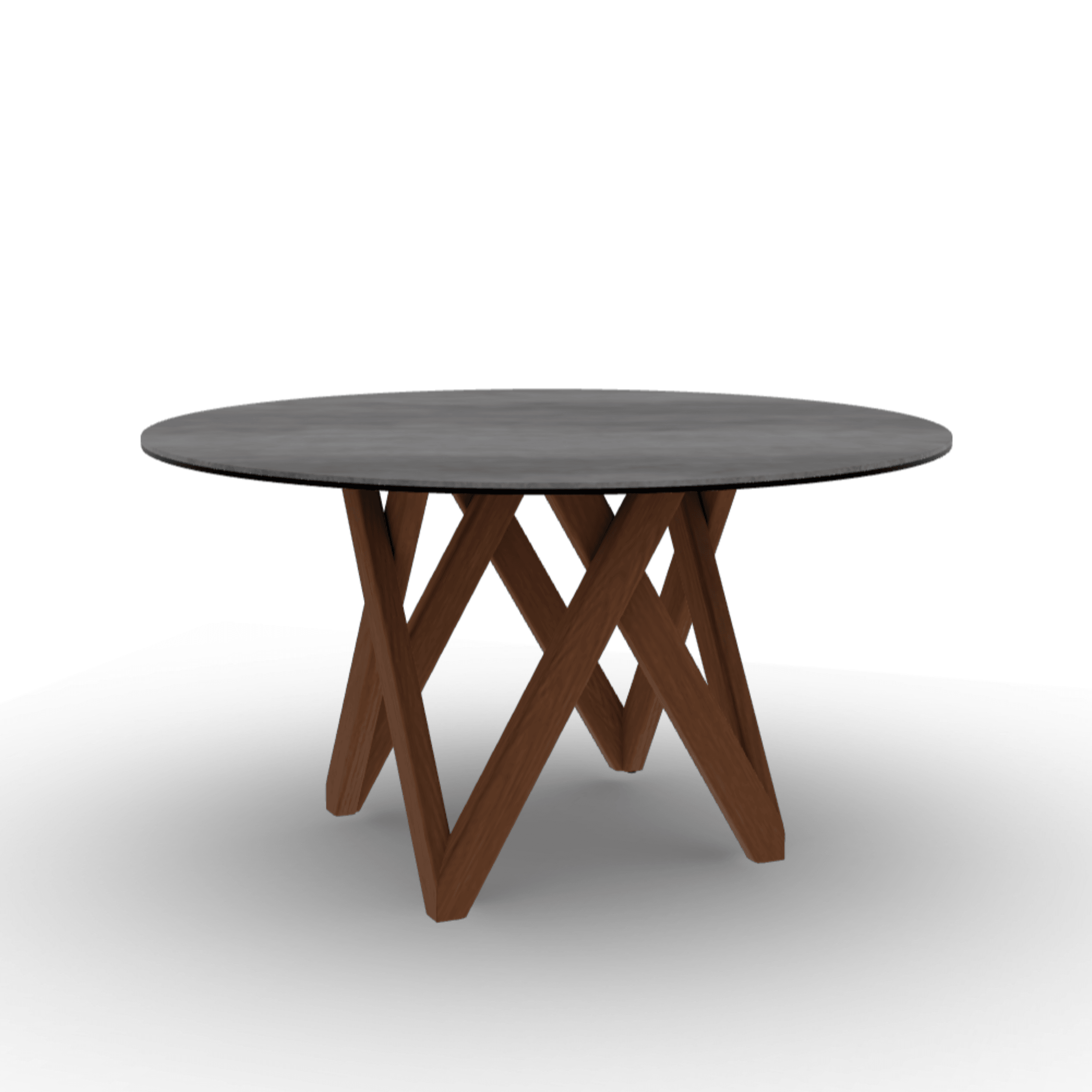 Stół okrągły CARTESIO cement Calligaris 140 cm orzechowe drewno Eye on Design