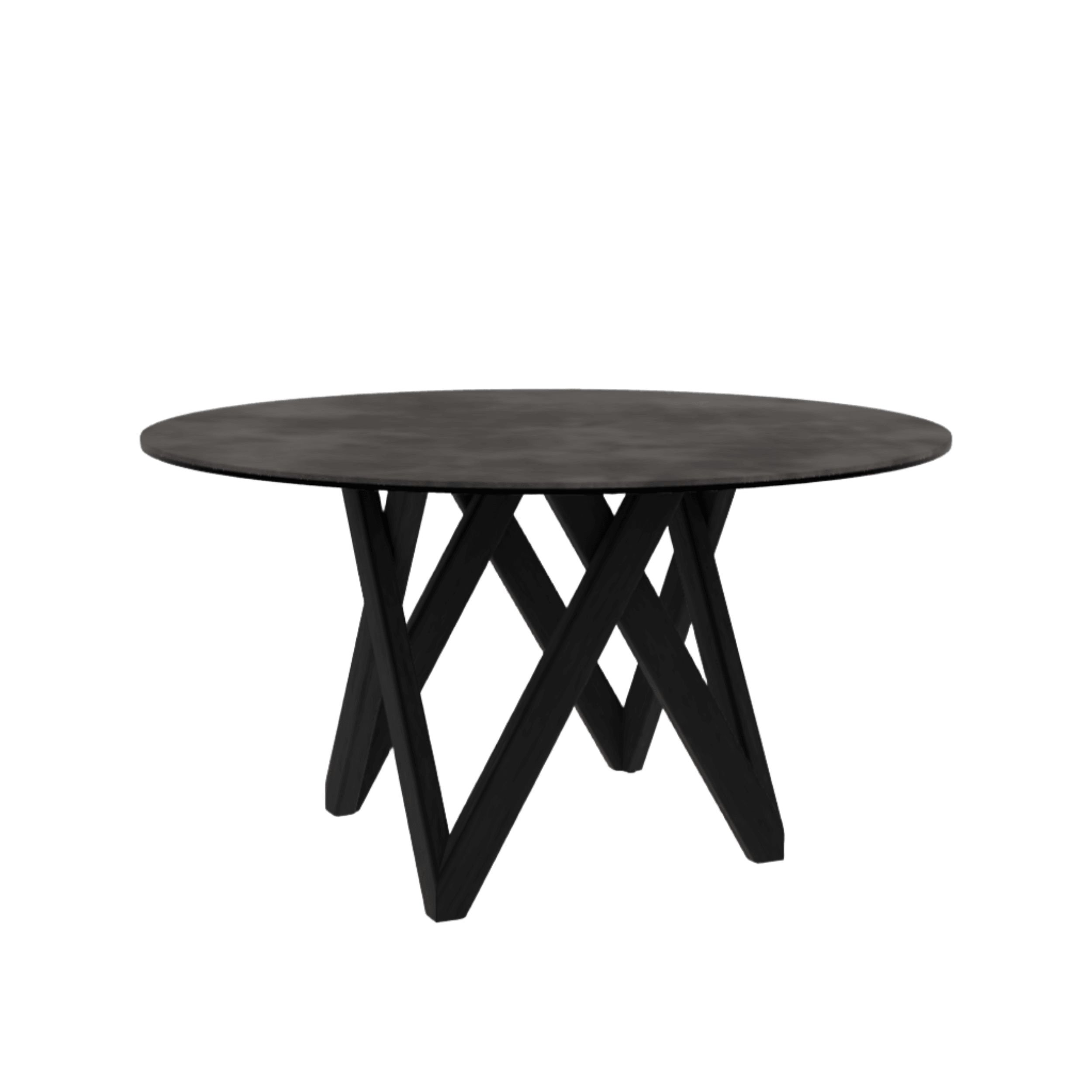 Stół okrągły CARTESIO ciemnoszara ceramika Calligaris 140 cm czarne matowe drewno Eye on Design