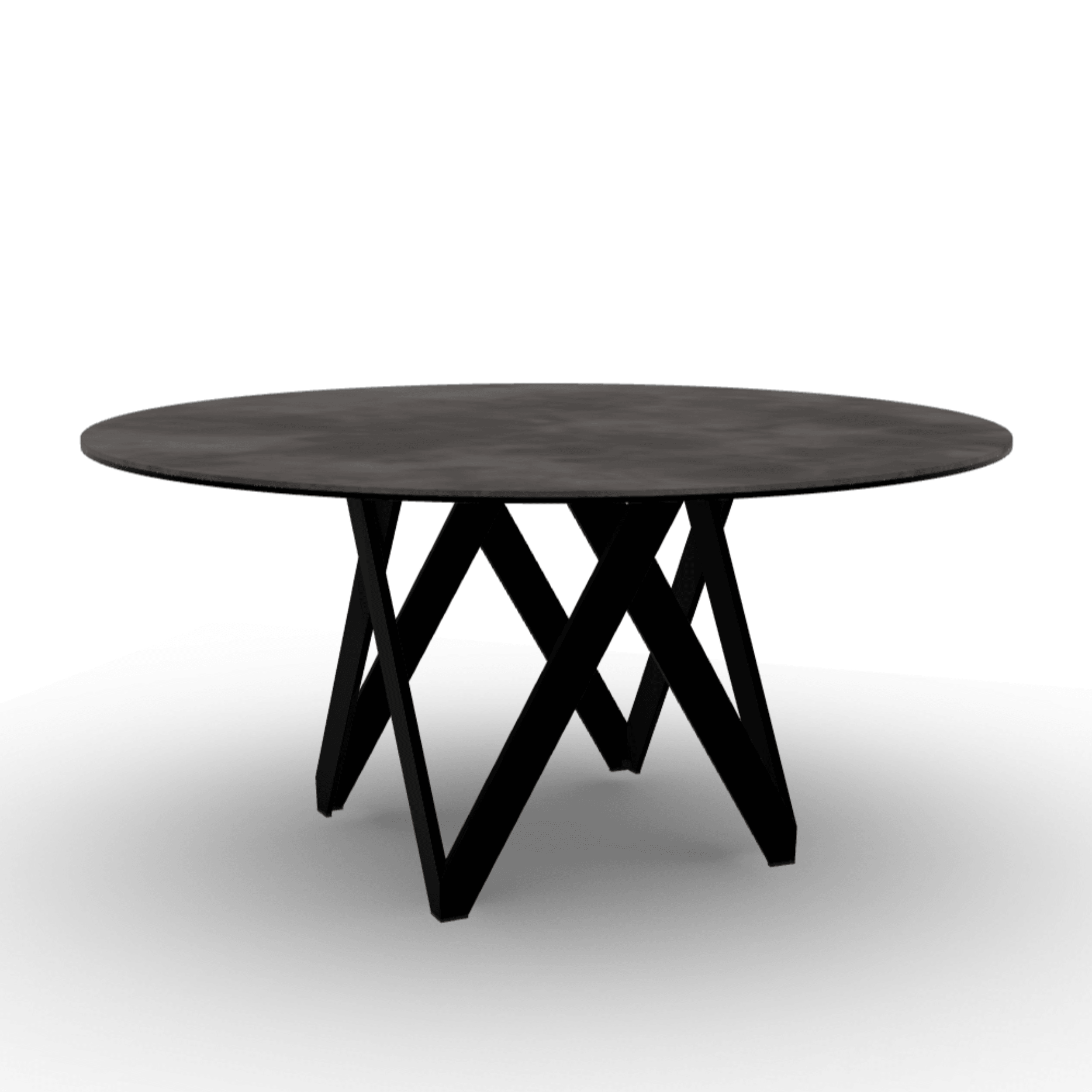 Stół okrągły CARTESIO ciemnoszara ceramika Calligaris 160 cm czarny matowy metal Eye on Design