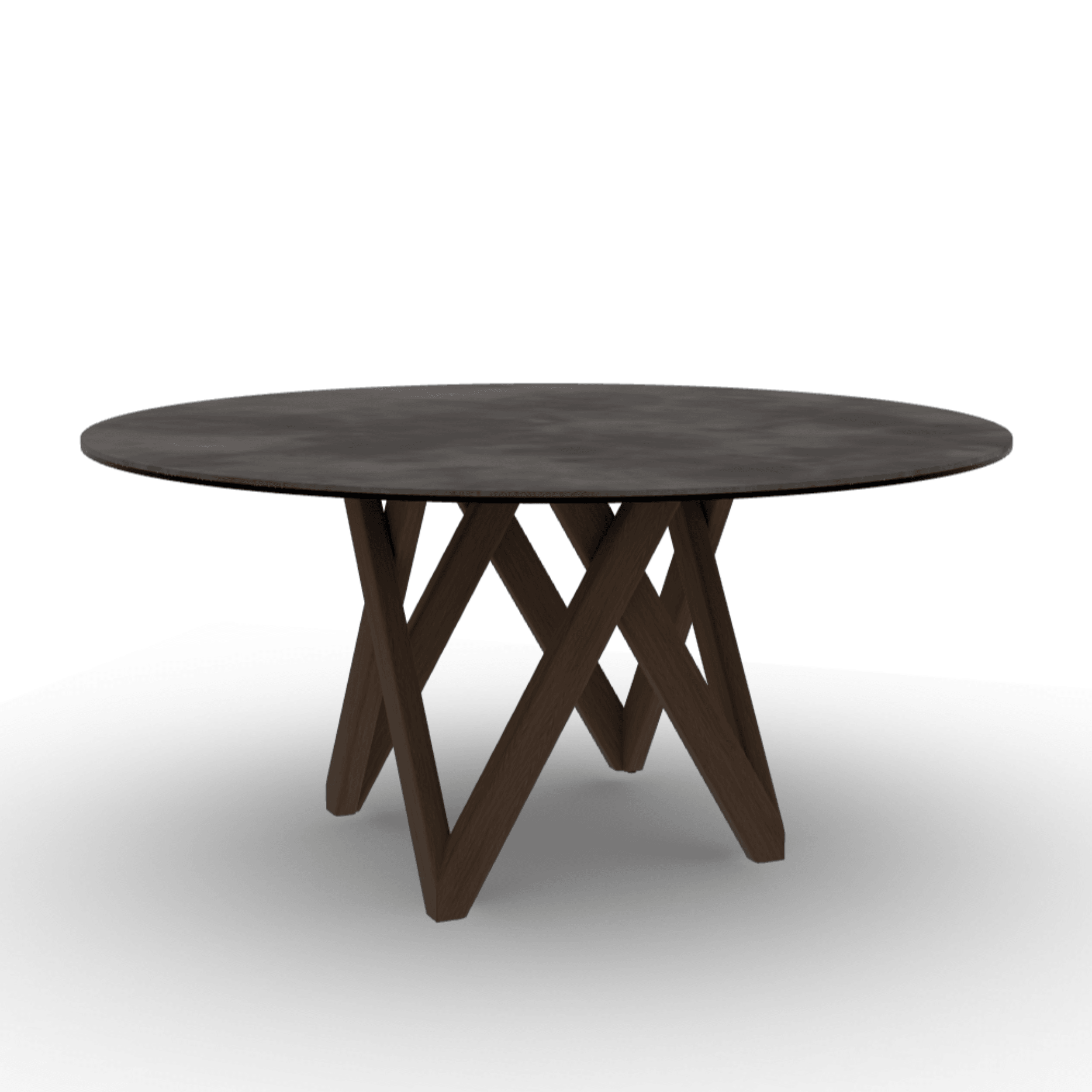 Stół okrągły CARTESIO ciemnoszara ceramika Calligaris 160 cm ciemnobrązowe drewno Eye on Design