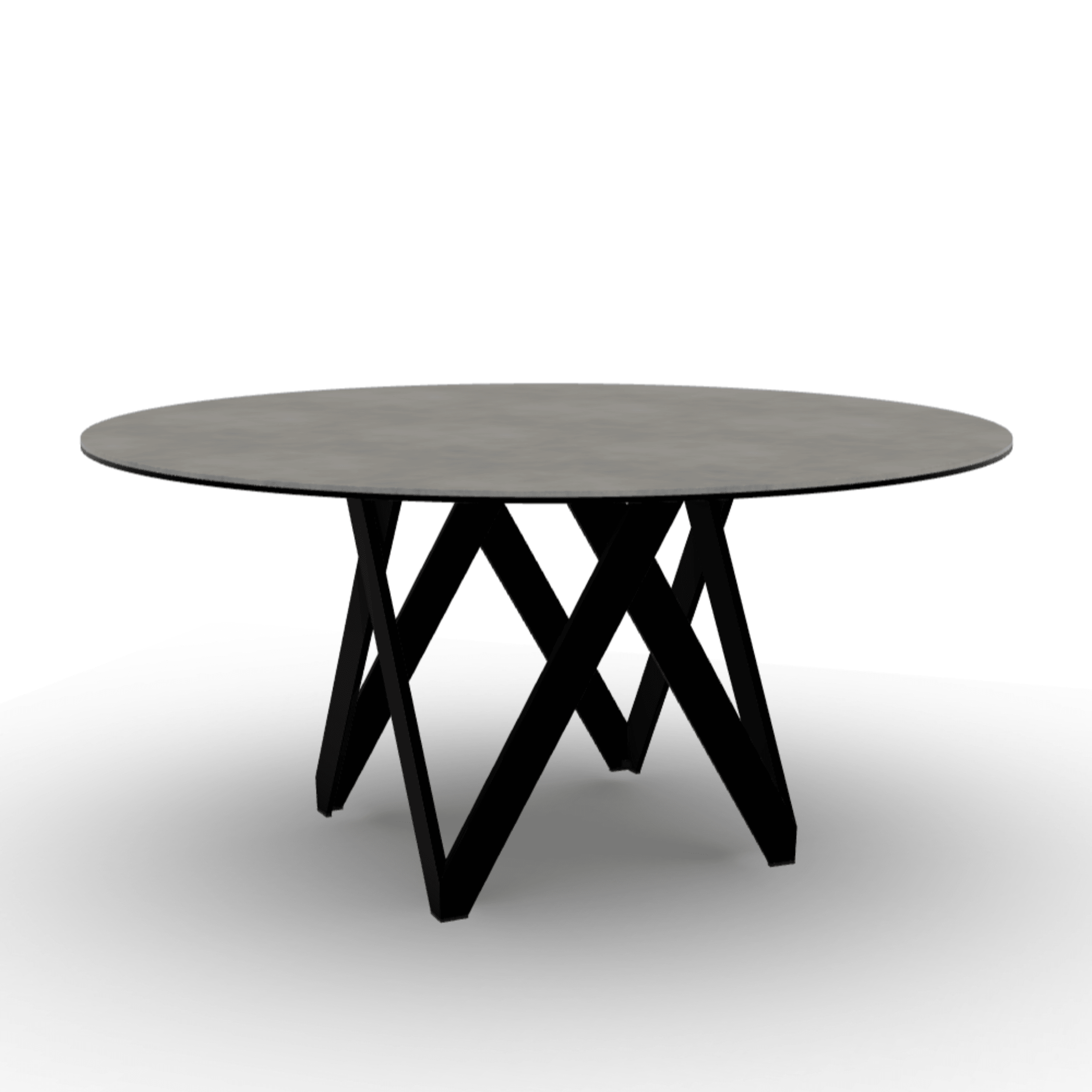 Stół okrągły CARTESIO jasnoszara ceramika Calligaris 160 cm czarny matowy metal Eye on Design