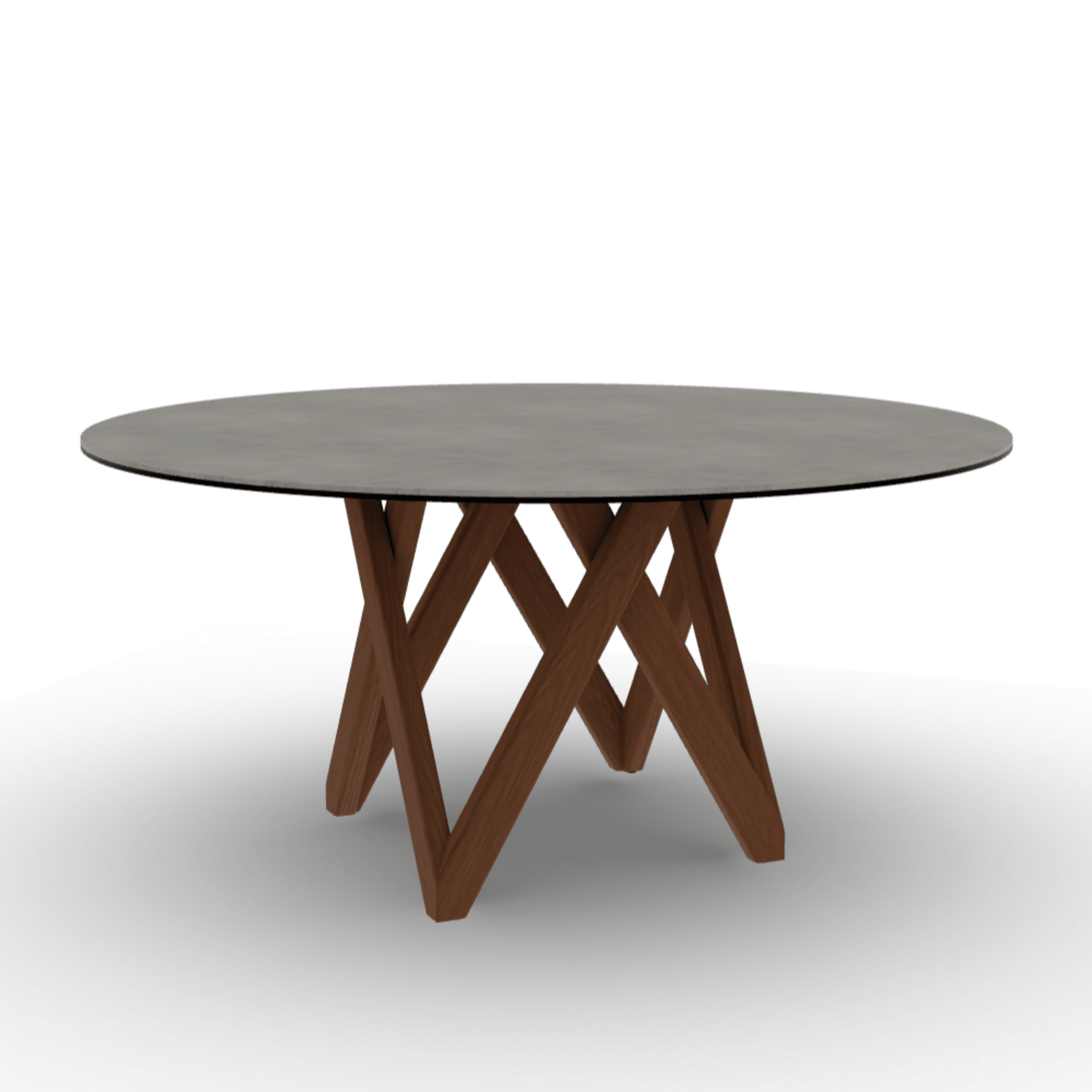 Stół okrągły CARTESIO jasnoszara ceramika Calligaris 160 cm orzechowe drewno Eye on Design