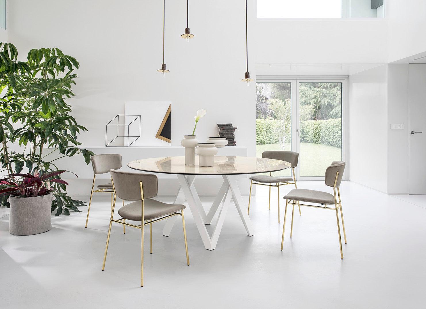 Stół okrągły CARTESIO kremowy marmur Calligaris Eye on Design