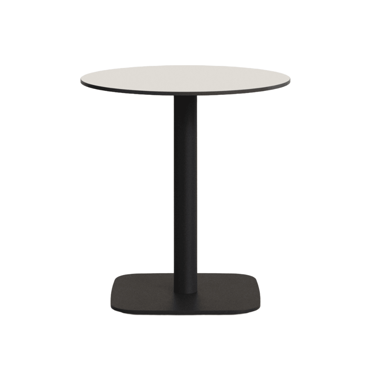 Stół okrągły ogrodowy DINA czarna podstawa z białym blatem La Forma 73 cm Eye on Design